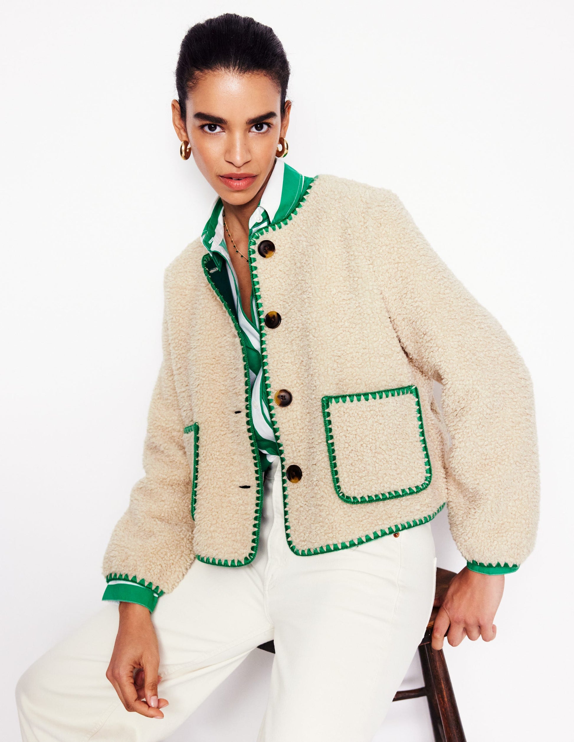 Highbury Freizeitjacke-Beige Teddyfell-1
