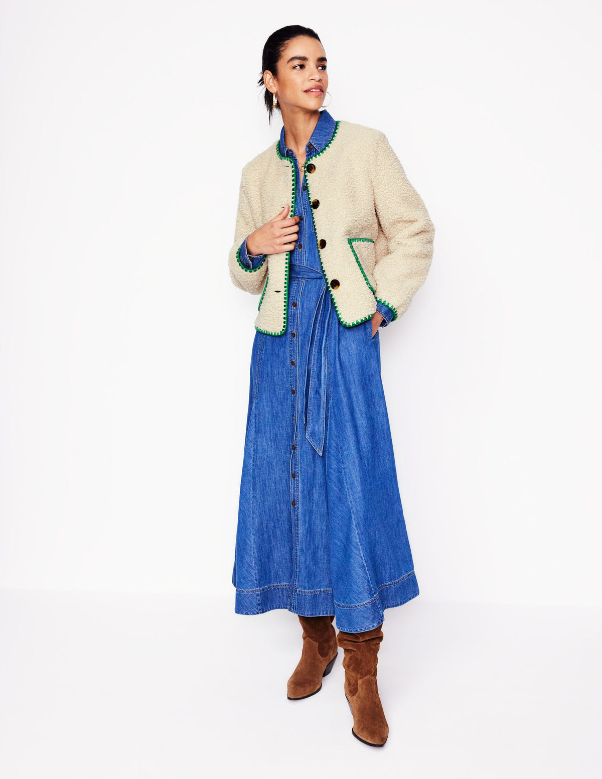 Highbury Freizeitjacke-Beige Teddyfell - Image 6