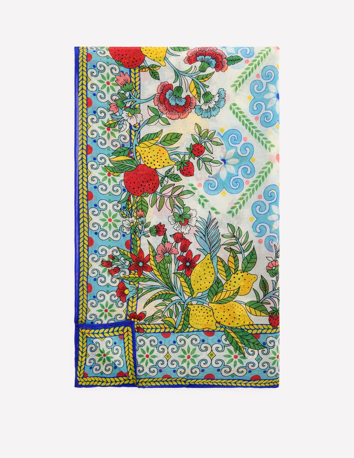 Sarong-Schal mit Muster-Bunt, Zitrusrebe Kacheln-2
