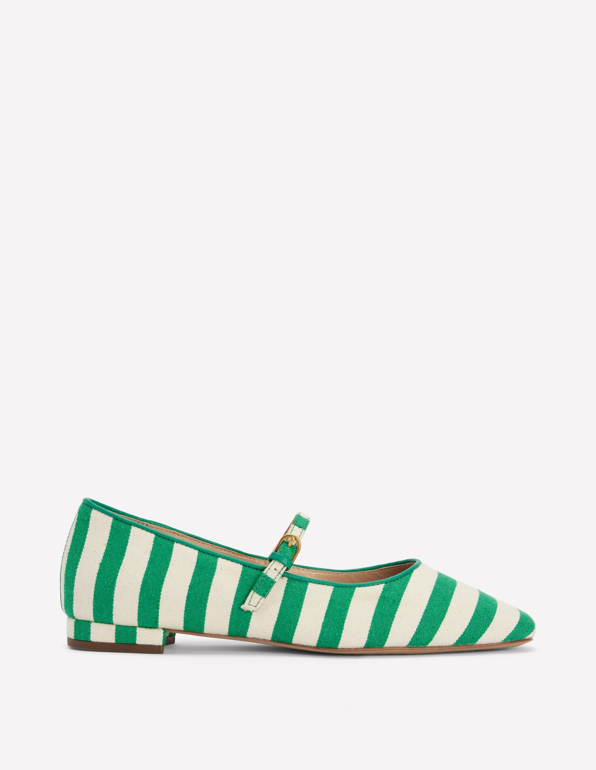 Penelope Mary Jane Flat-Rich Emerald Stripe-1