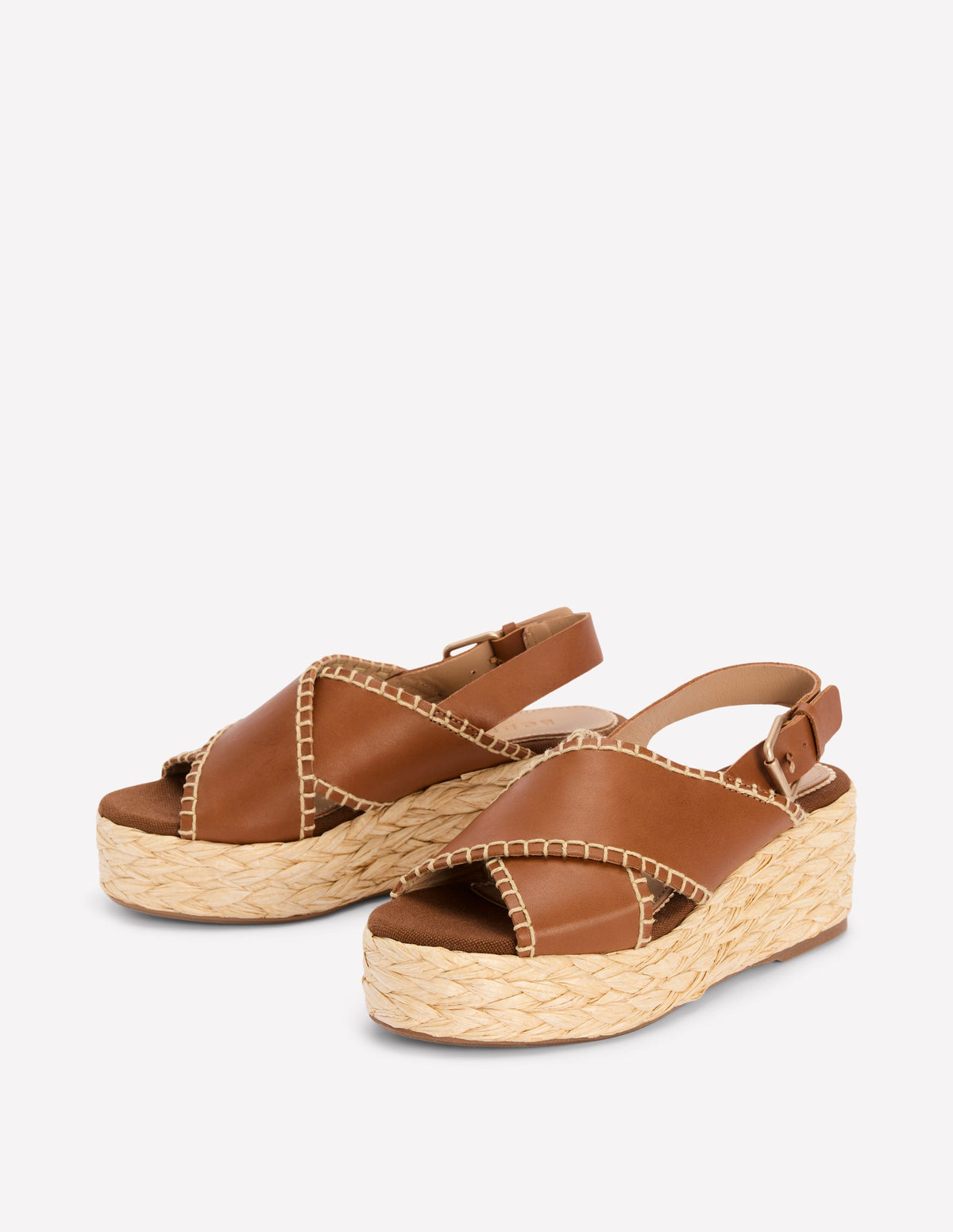 Espadrilles mit überkreuzten Riemen-Hellbraun - Image 2