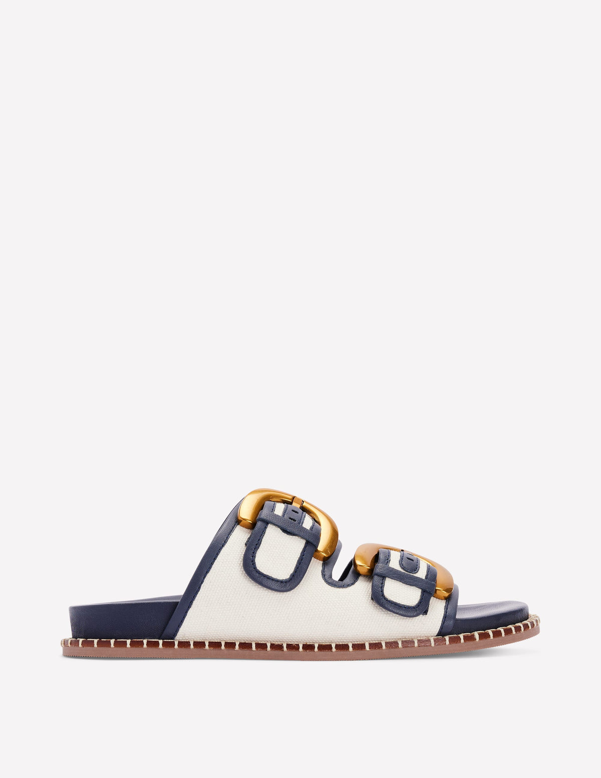 Alberta Sandalen mit Fußbett-Naturweiß und Navy-1