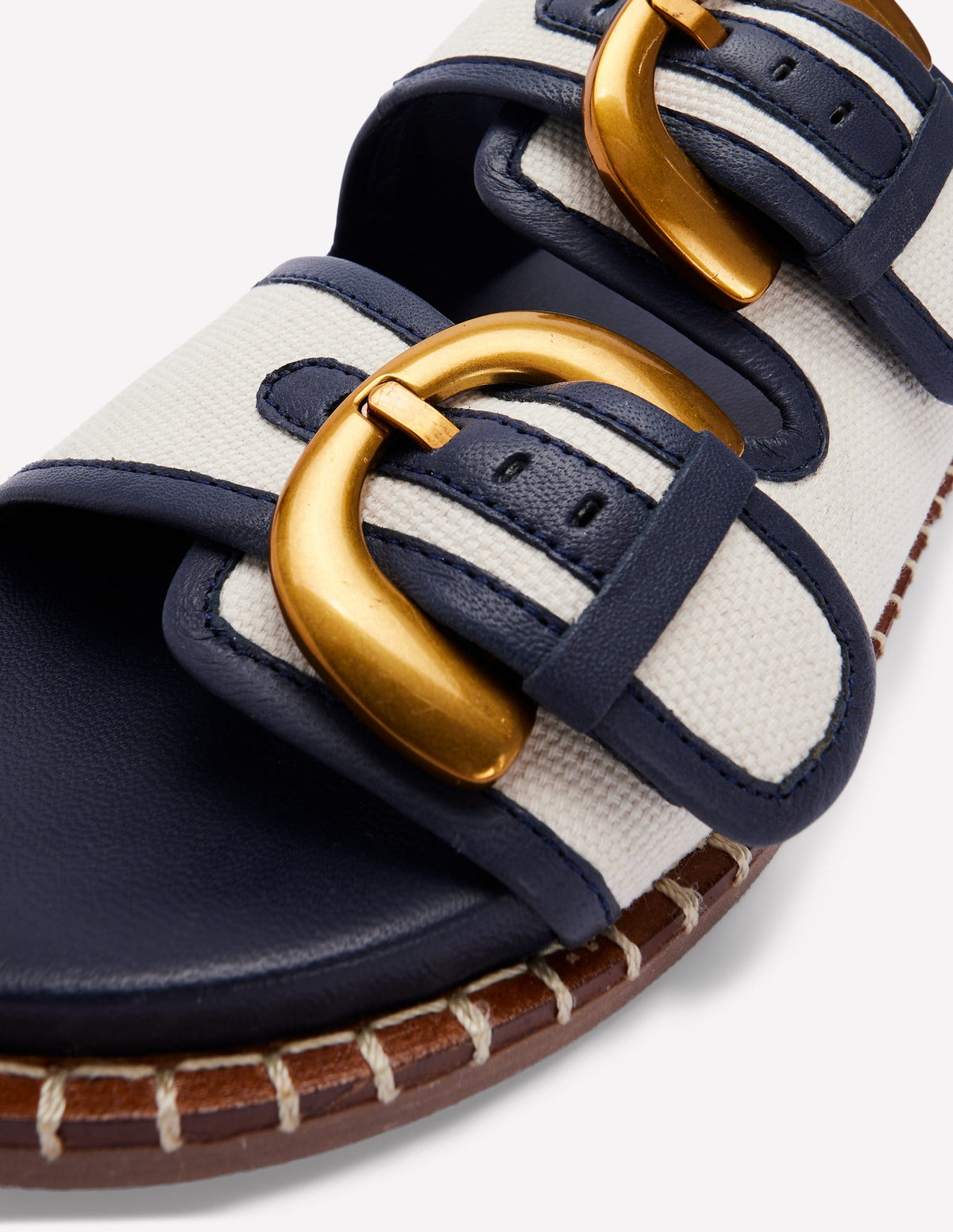 Alberta Sandalen mit Fußbett-Naturweiß und Navy-3