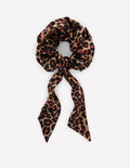 Scrunchie mit Schärpe-Mohair, Leopardenmuster