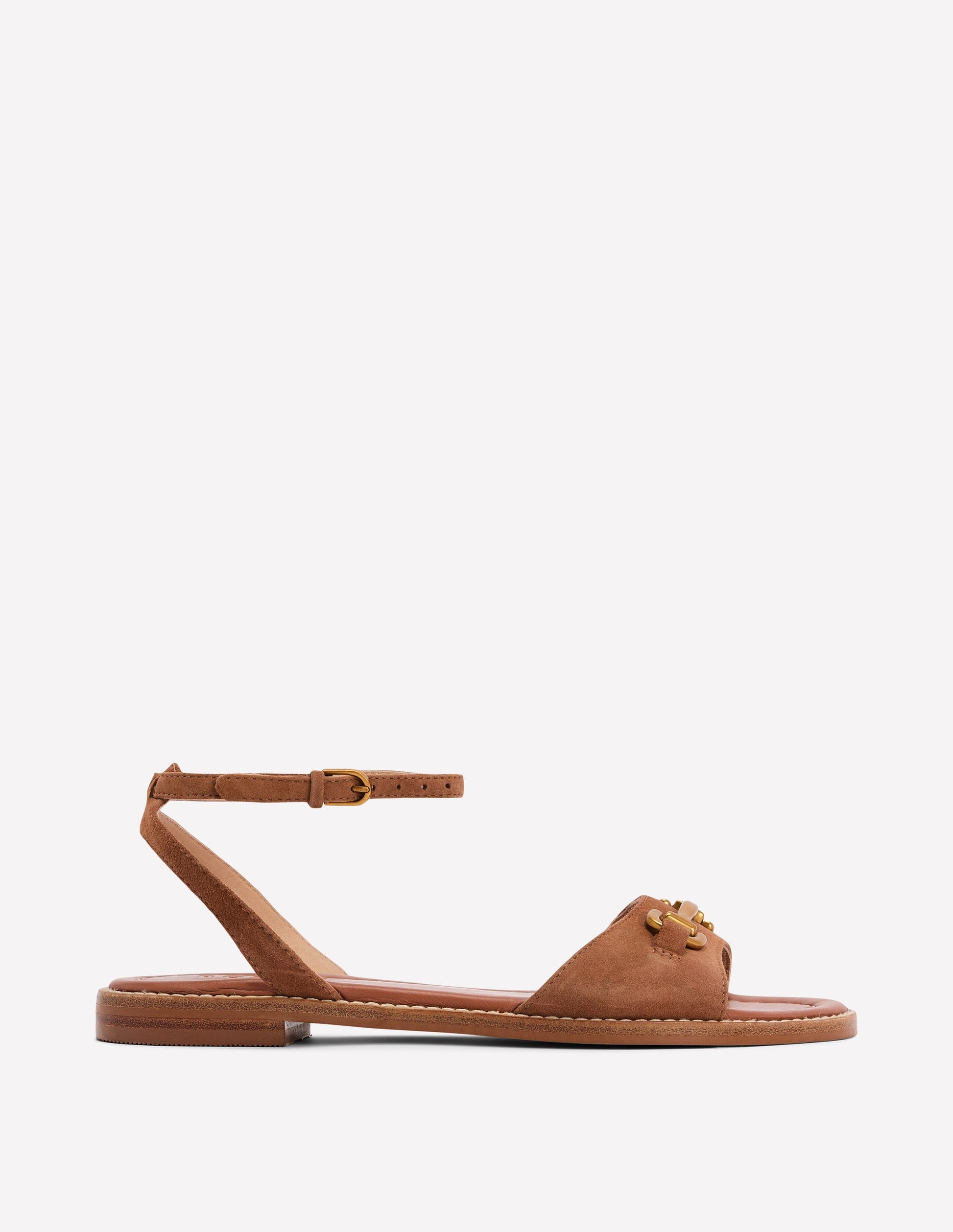 Iris Flache Sandalen mit Trensendetail-Ingwer-1