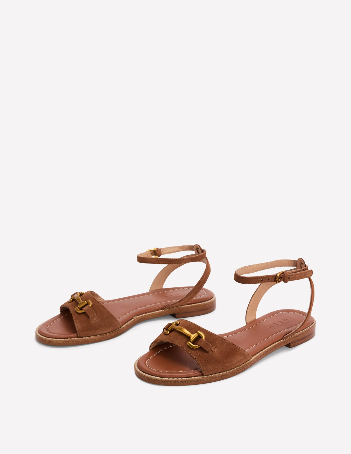 Iris Flache Sandalen mit Trensendetail-Ingwer-3