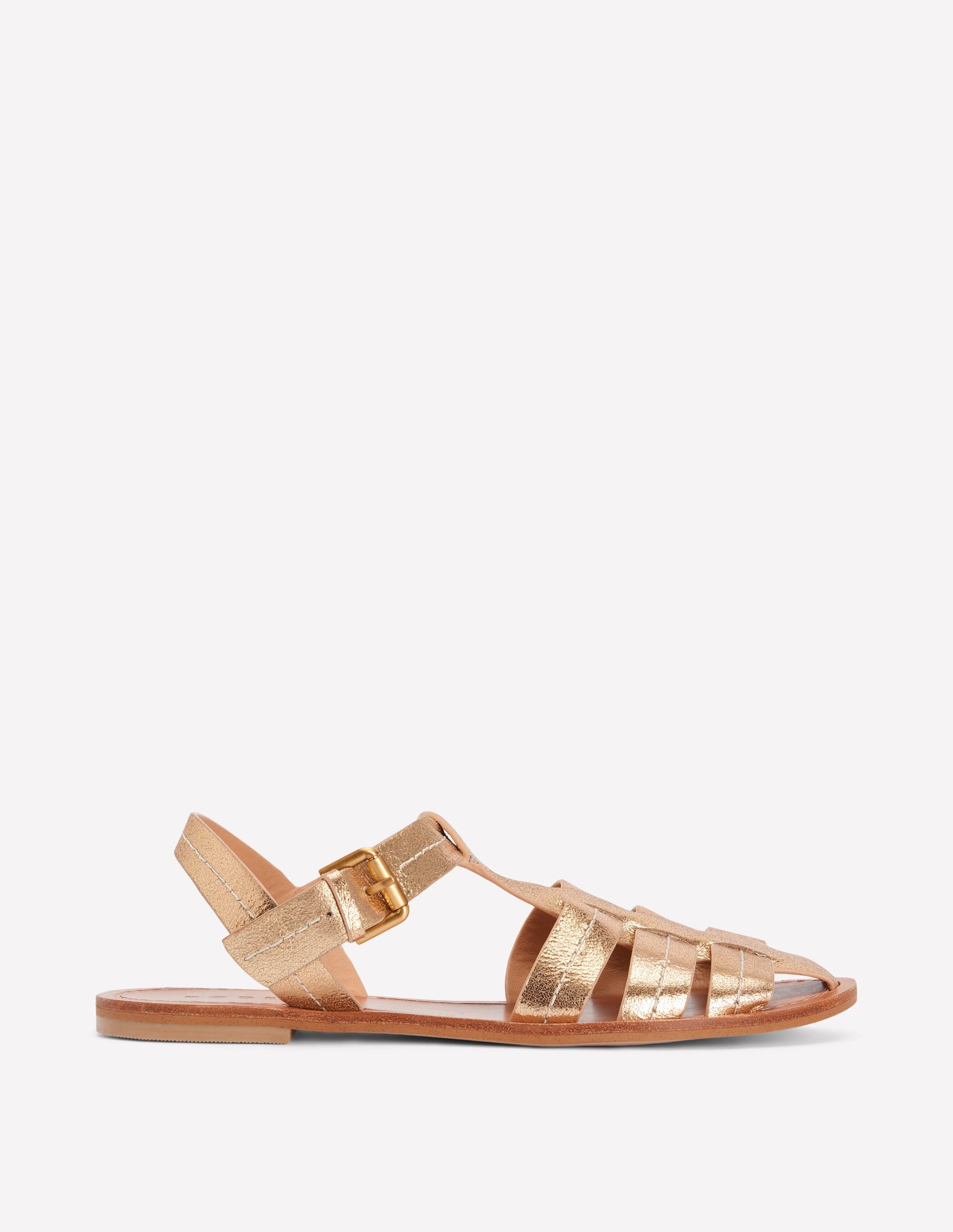 Fisherman Flat Sandals-Gold-1