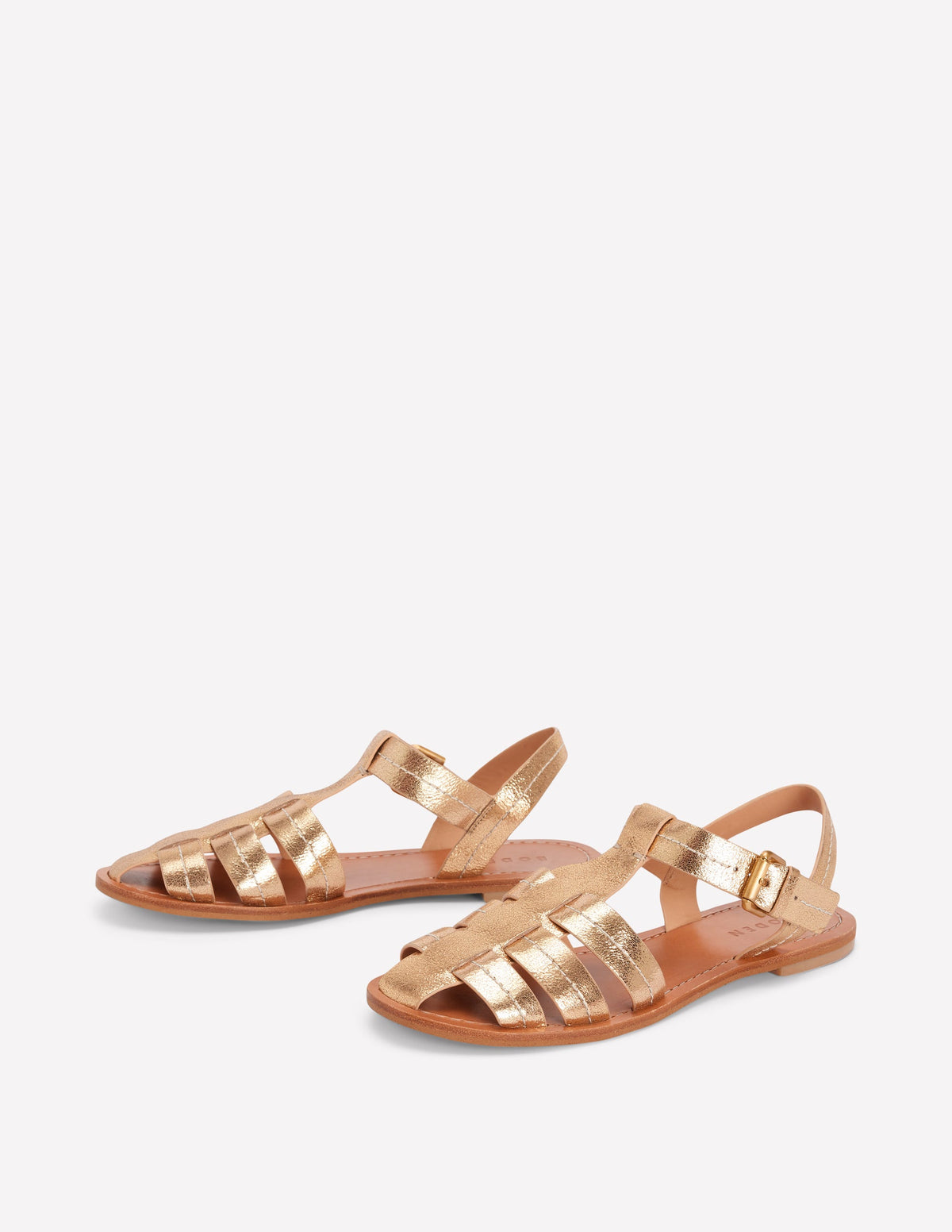 Fisherman Flat Sandals-Gold-3