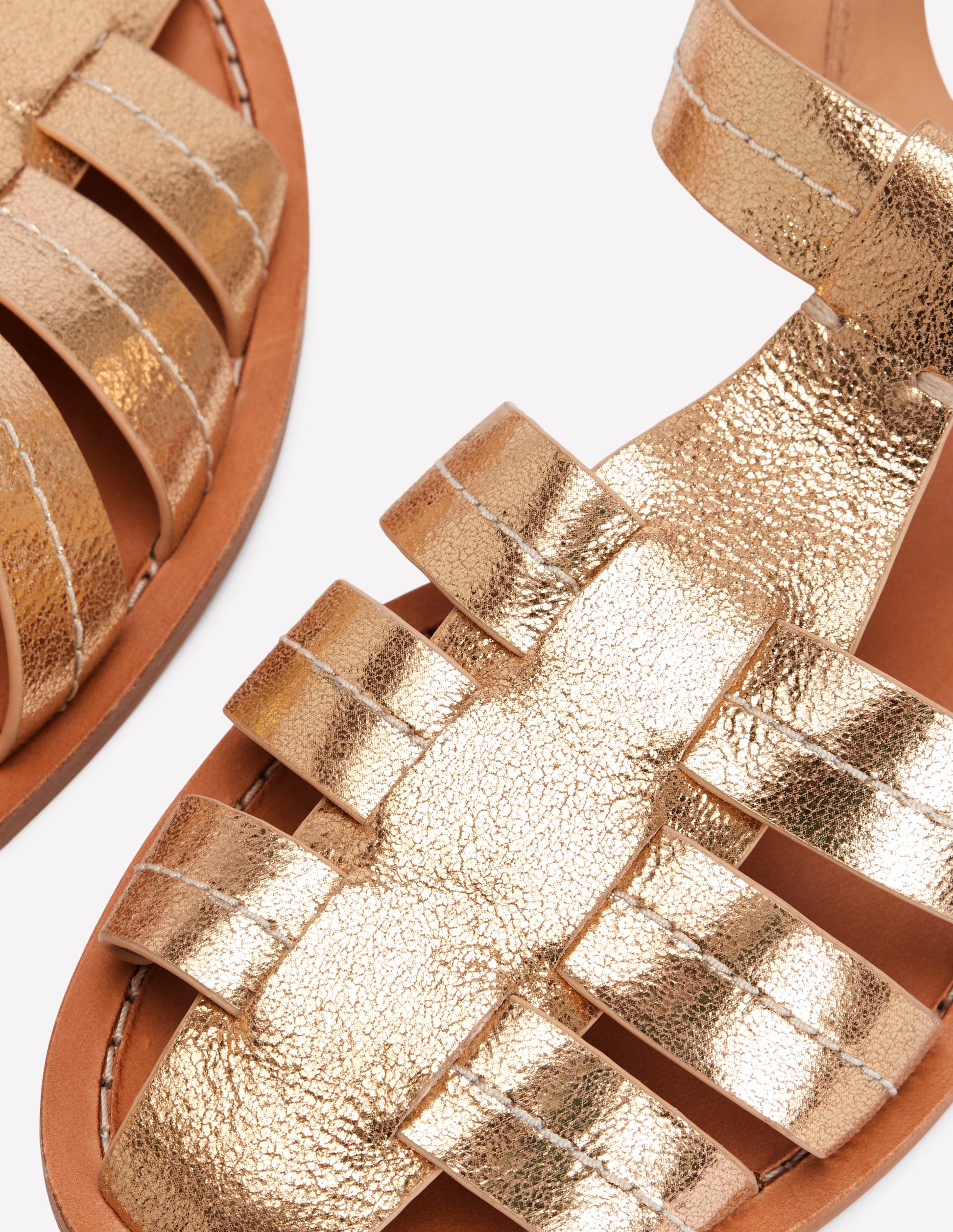 Fisherman Flat Sandals-Gold-4