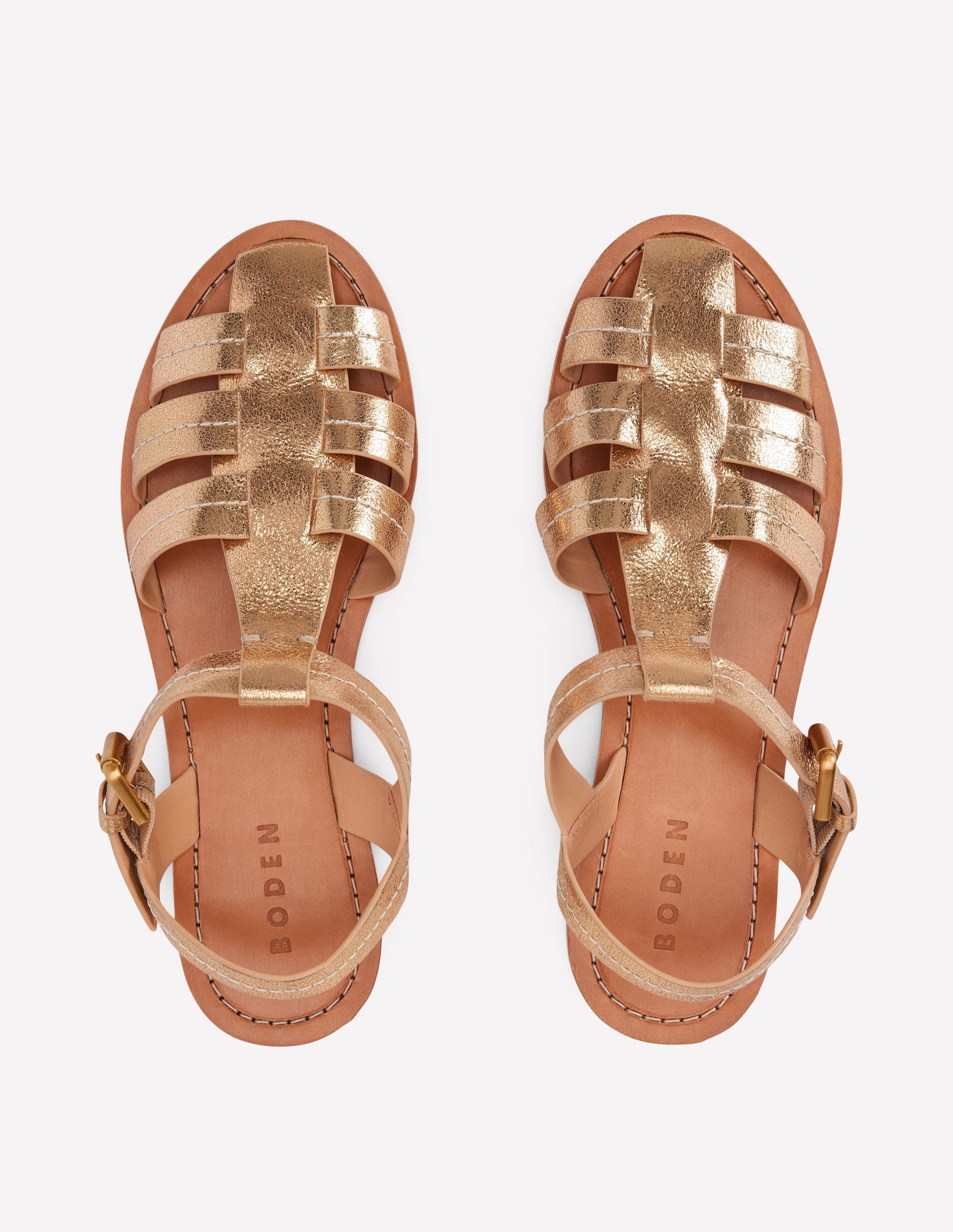 Fisherman Flat Sandals-Gold-5