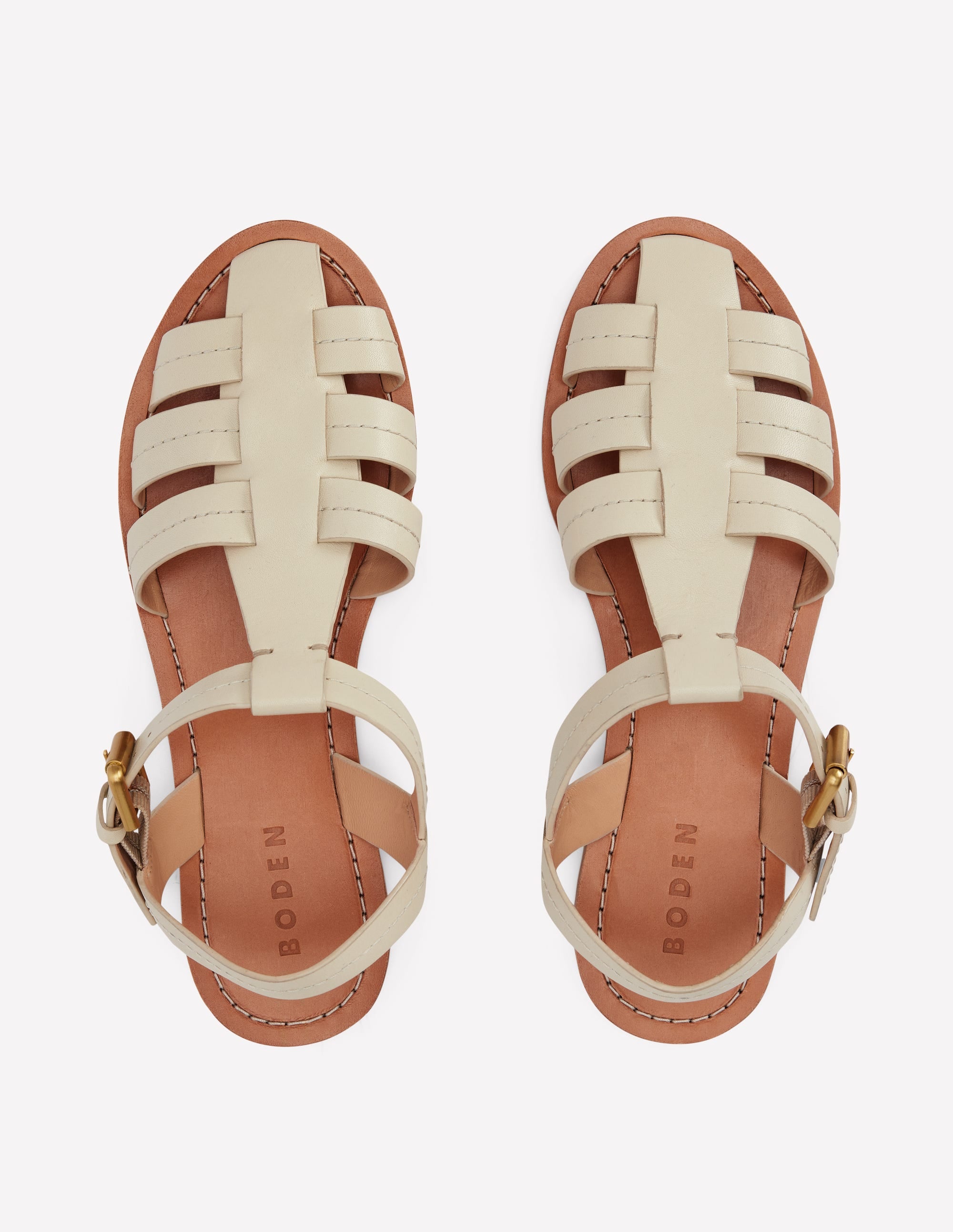 Flache Fischersandalen-Beige - Image 5