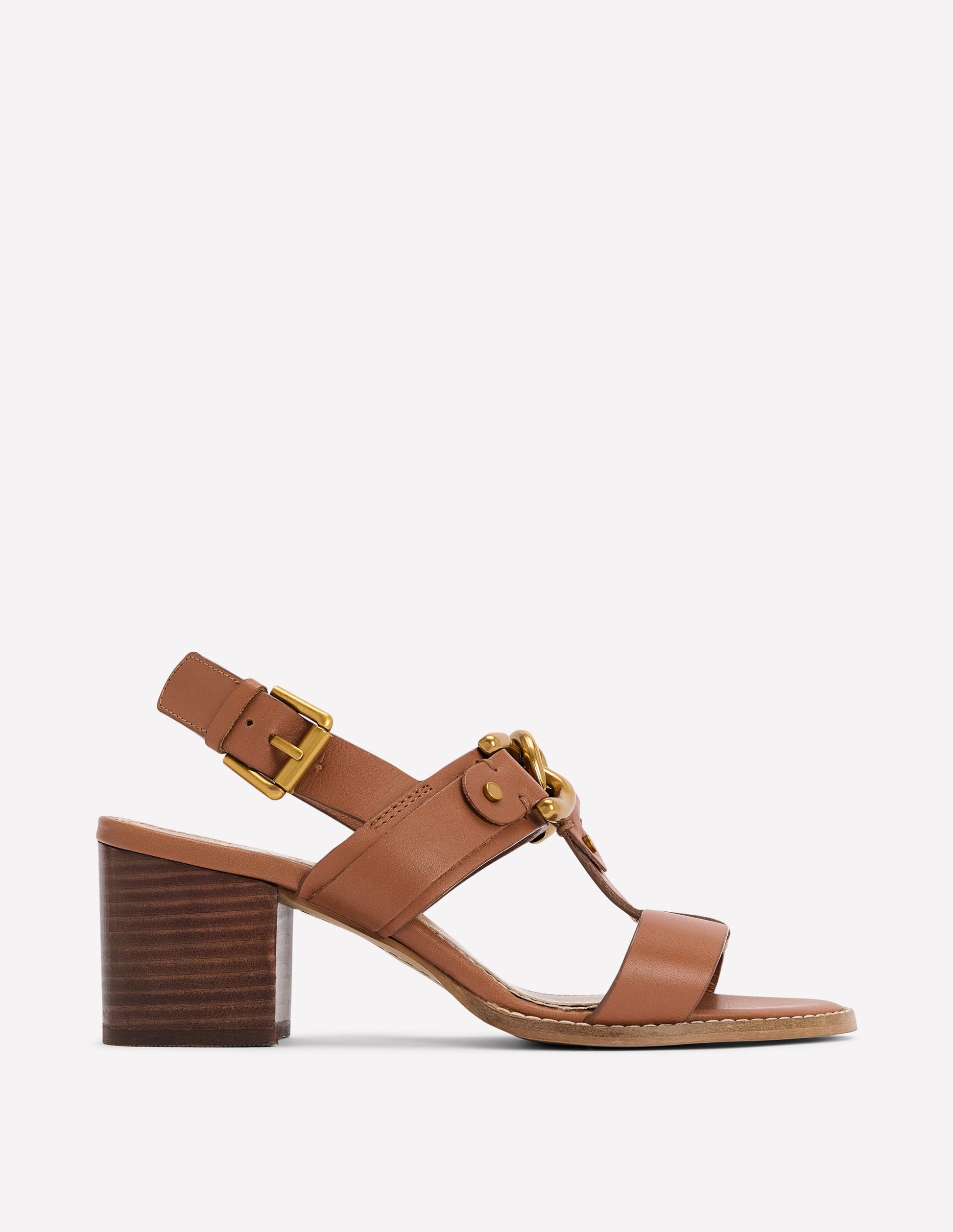 Sandalen mit Blockabsatz und Metallakzenten-Hellbraun-1
