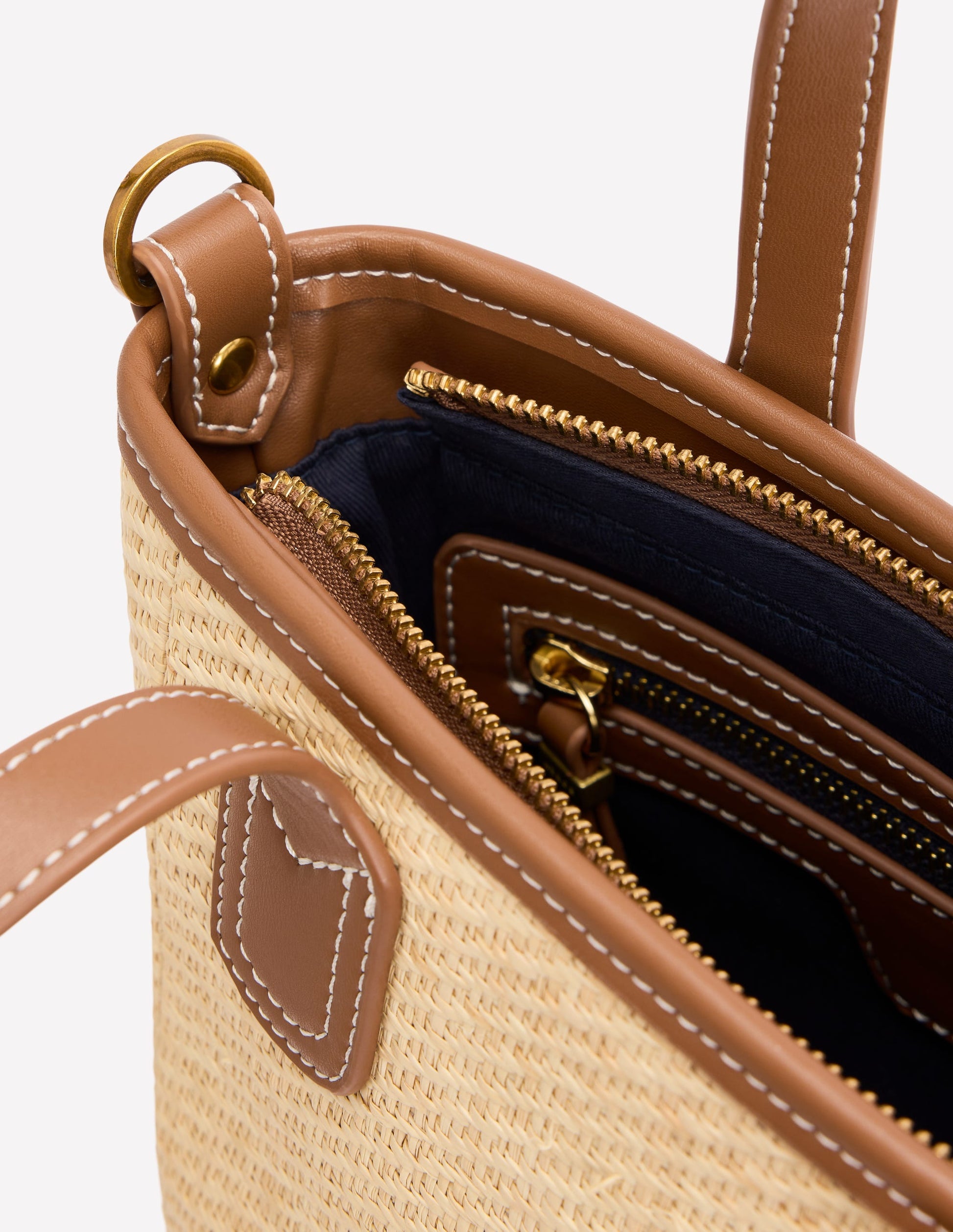 Gewebte Mini-Beuteltasche-Naturbelassen/Hellbraun-4