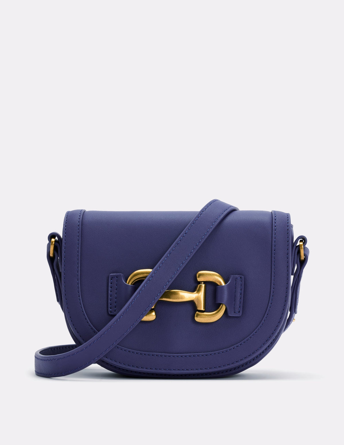 Mini besace Iris en cuir-Bleu Marine - Image 1
