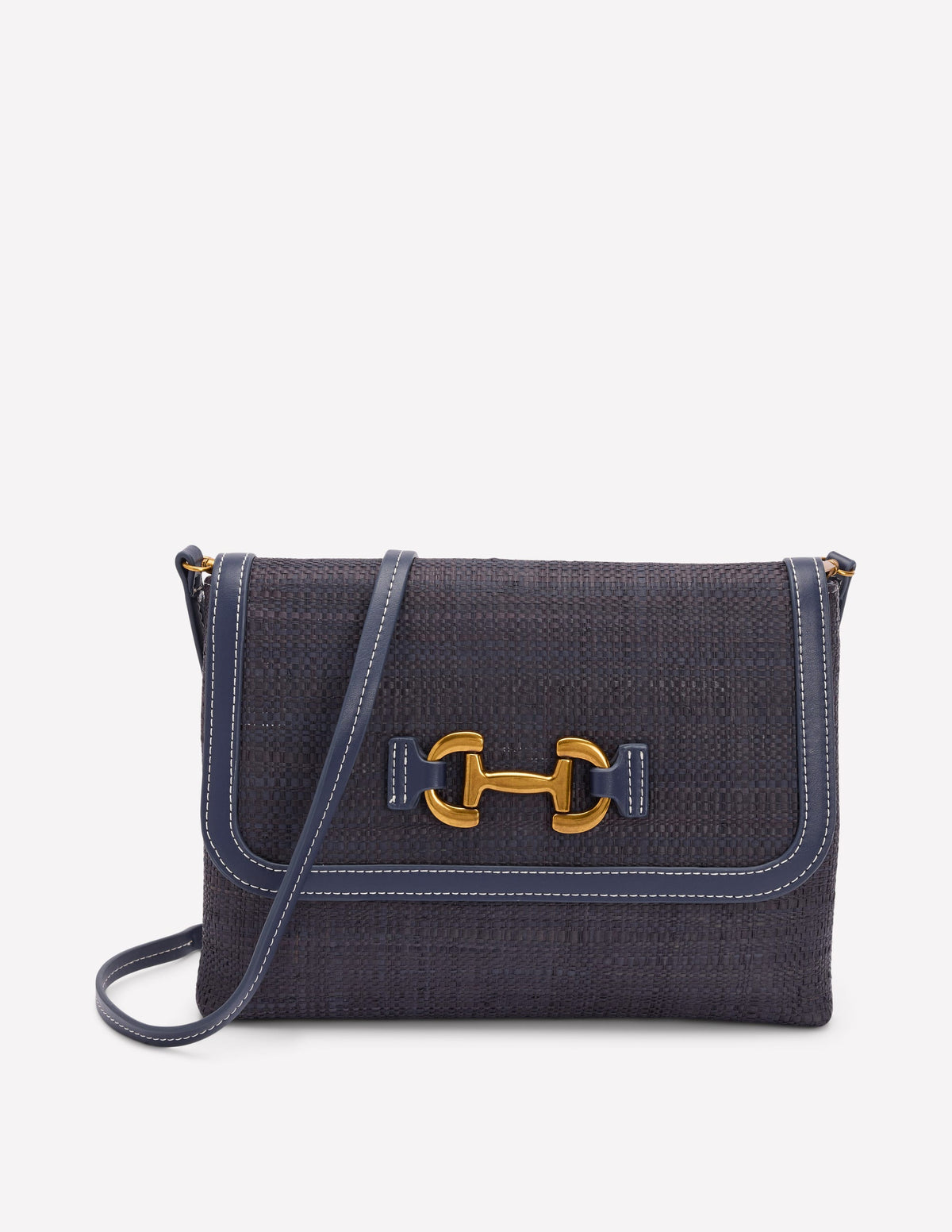 Clutch mit Trensendetail-Marineblau-1