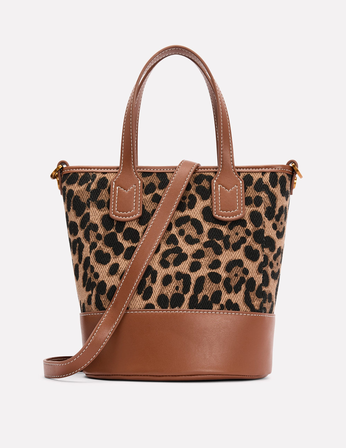 Kleine Beuteltasche aus Canvas-Mohair, Leopardenmuster - Image 1