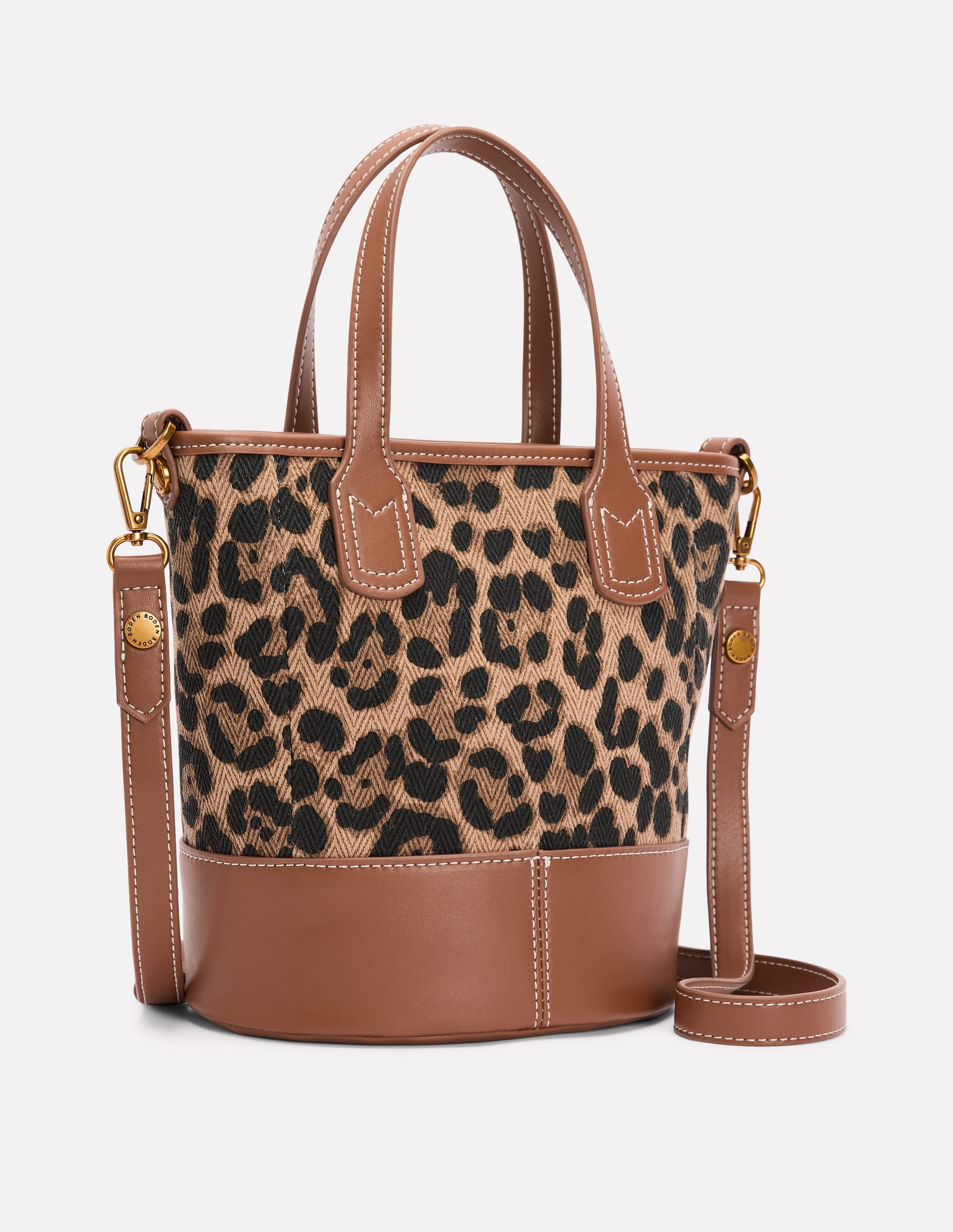 Kleine Beuteltasche aus Canvas-Mohair, Leopardenmuster - Image 3