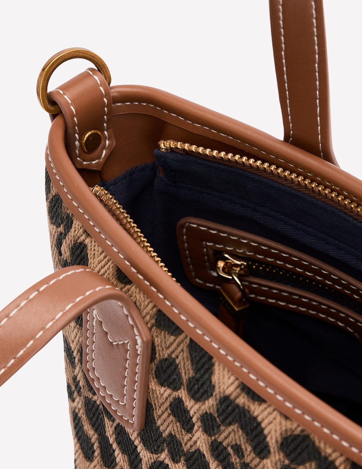 Kleine Beuteltasche aus Canvas-Mohair, Leopardenmuster - Image 4