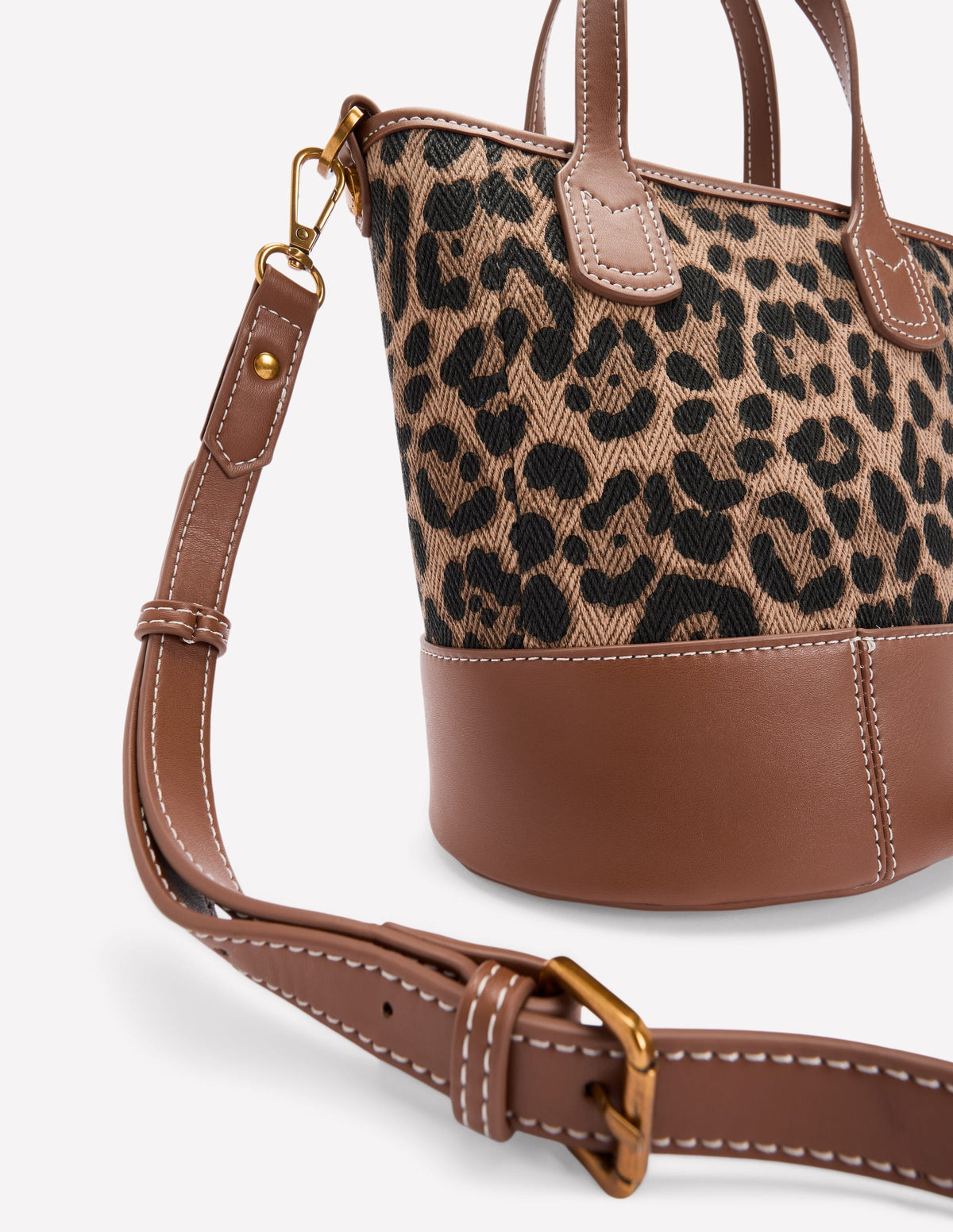 Kleine Beuteltasche aus Canvas-Mohair, Leopardenmuster - Image 5