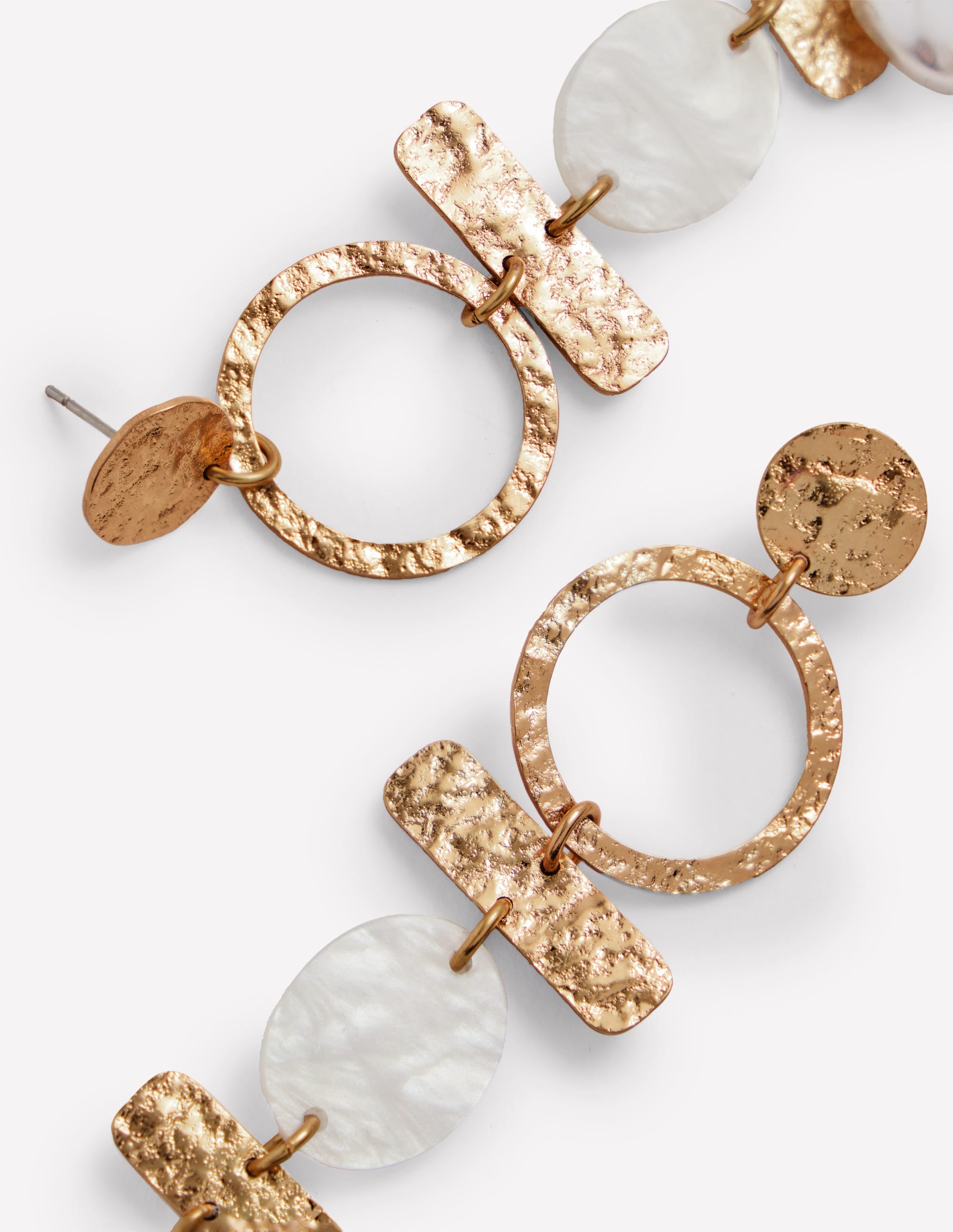 Statement-Hängeohrringe-Goldfarbe/Kunstperle - Image 3