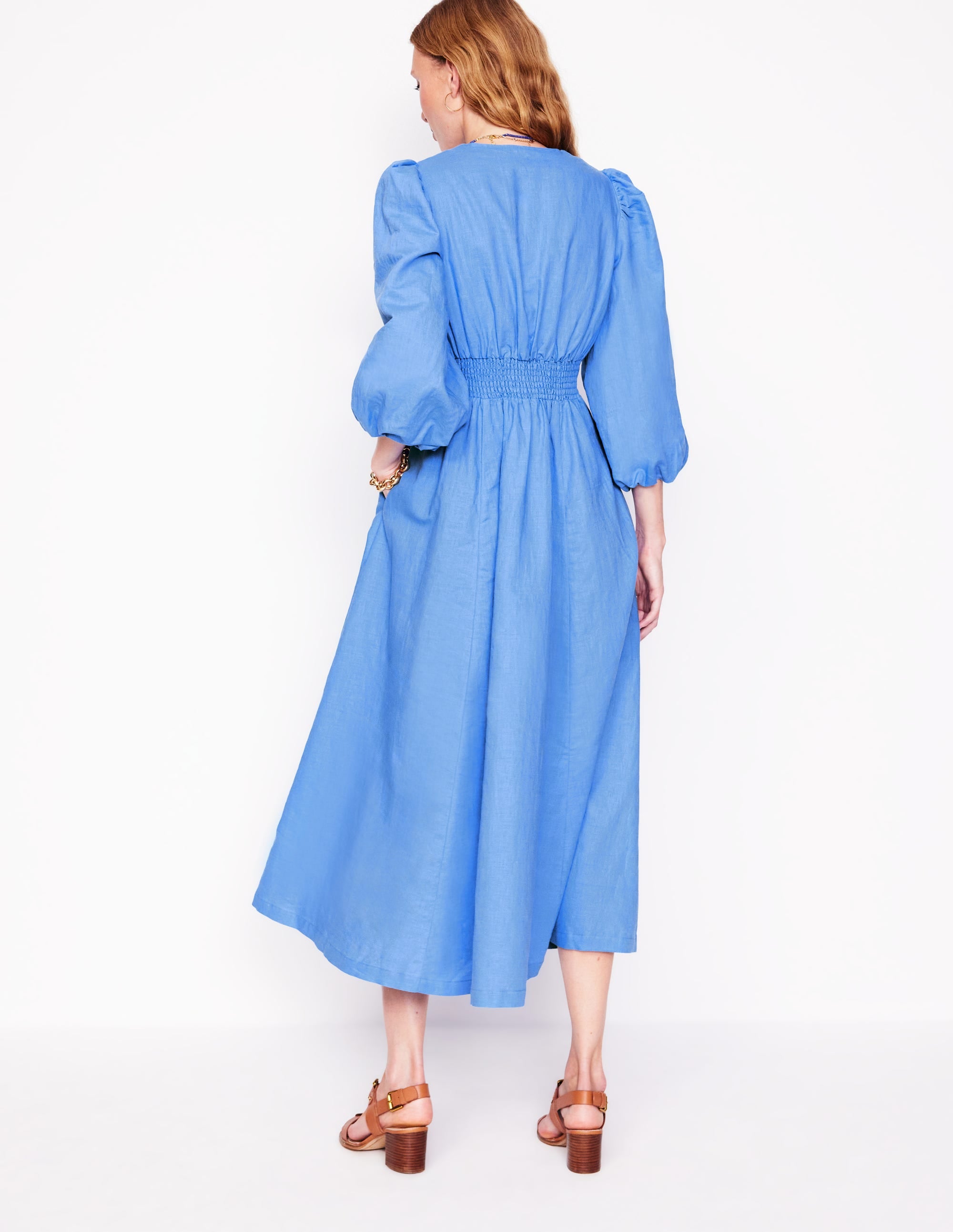 Lola Blouson Maxi Dress-Ocean Blue - Image 3
