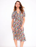 Robe midi Sofia en jersey-Multi, motif Paintbox Ditsy