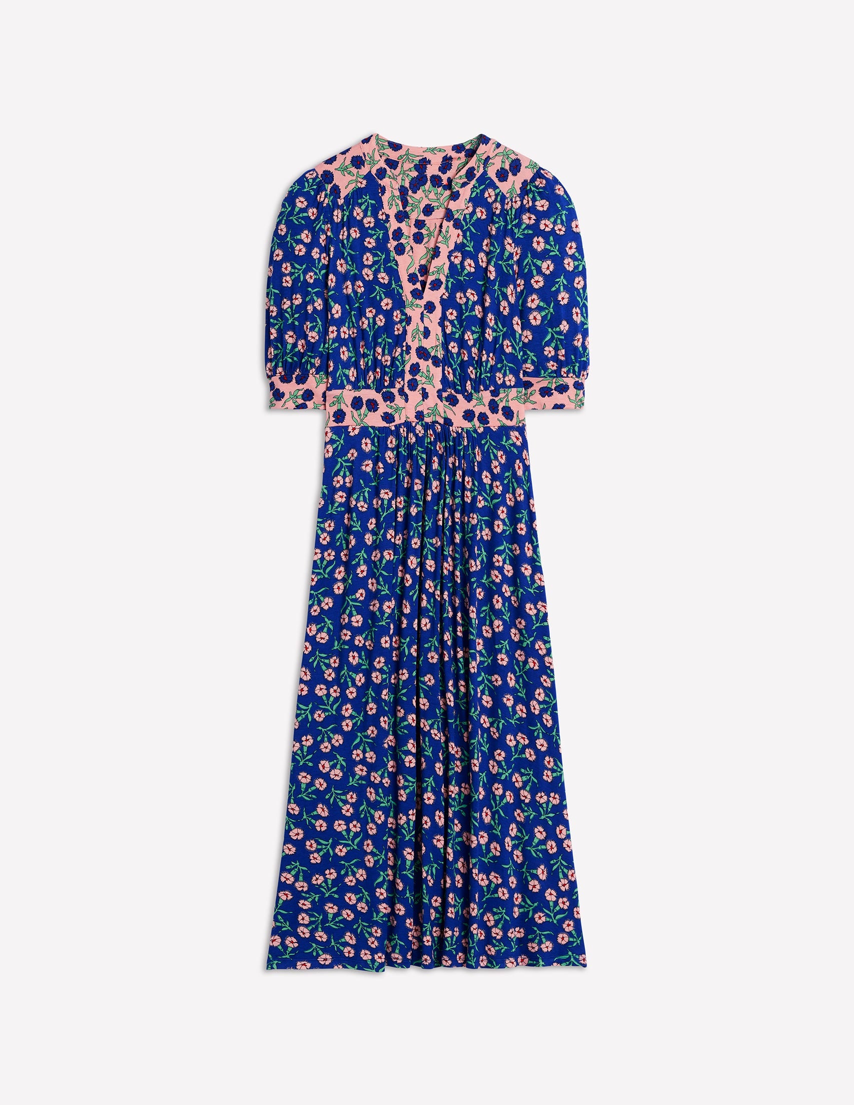 Lily Midi-Teekleid aus Jersey-Leuchtendes Blau, Nelkenzweig - Image 7