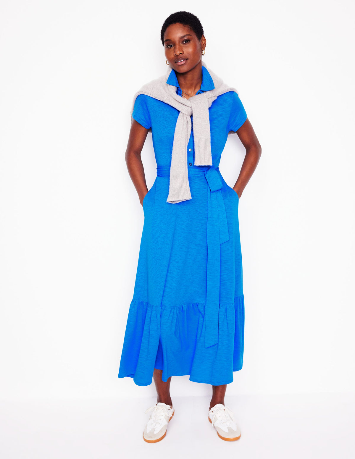 Cressida Jersey-Hemdblusenkleid-Galerie-Blau - Image 3
