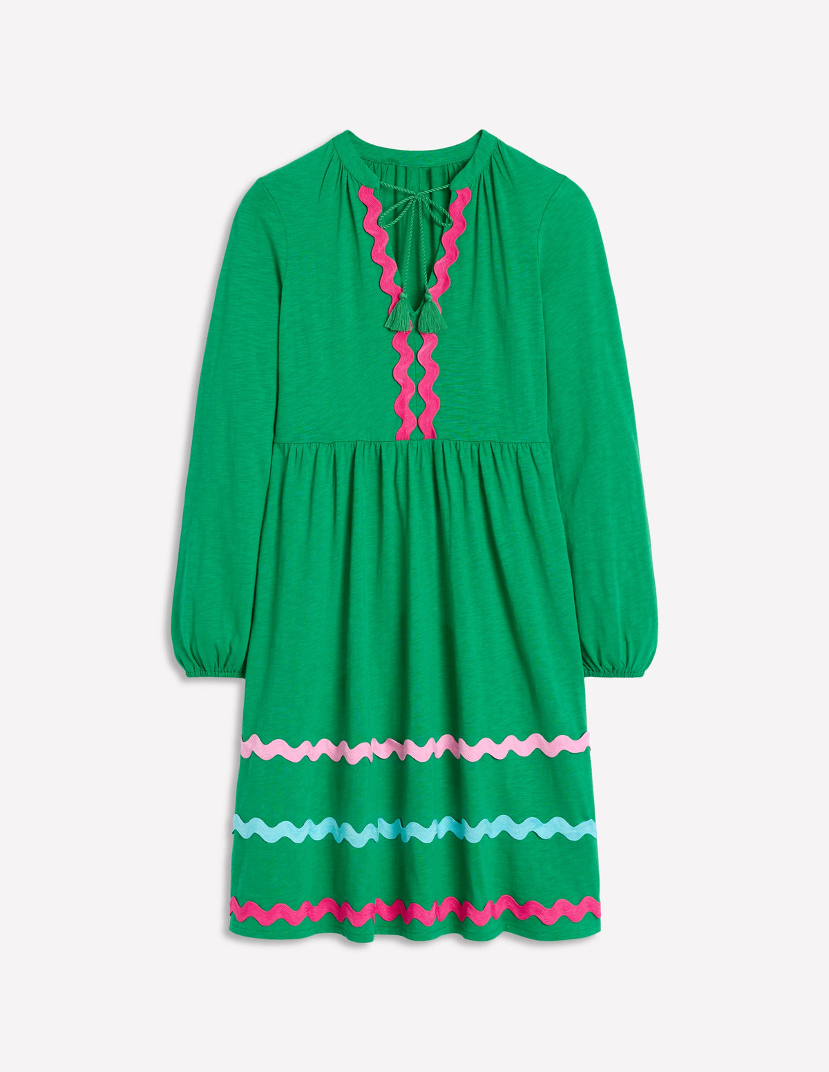 Robe Corinna à zigzag en jersey-Émeraude Intense - Image 4