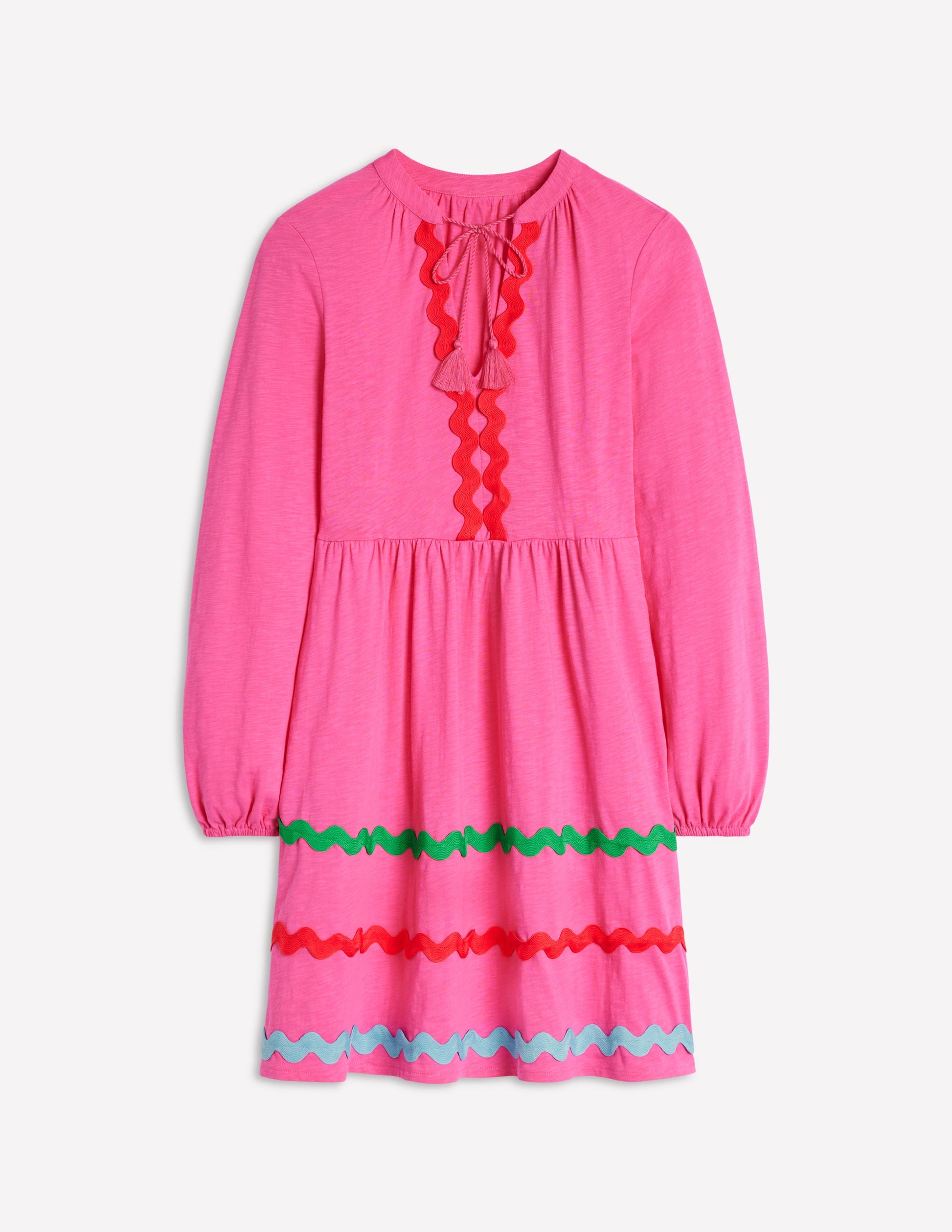 Robe Corinna à zigzag en jersey-Rose sorbet-5