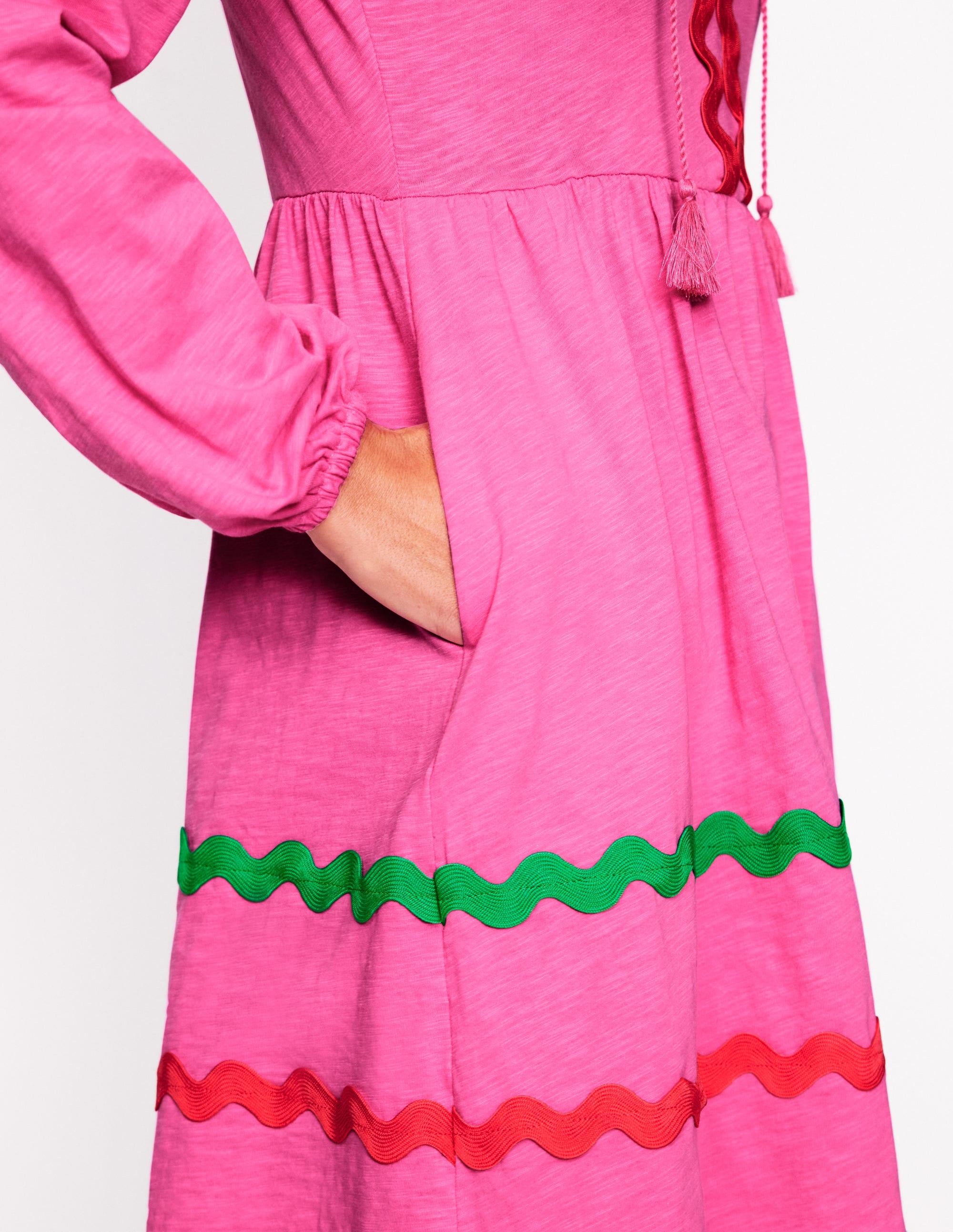 Robe Corinna à zigzag en jersey-Rose sorbet - Image 2