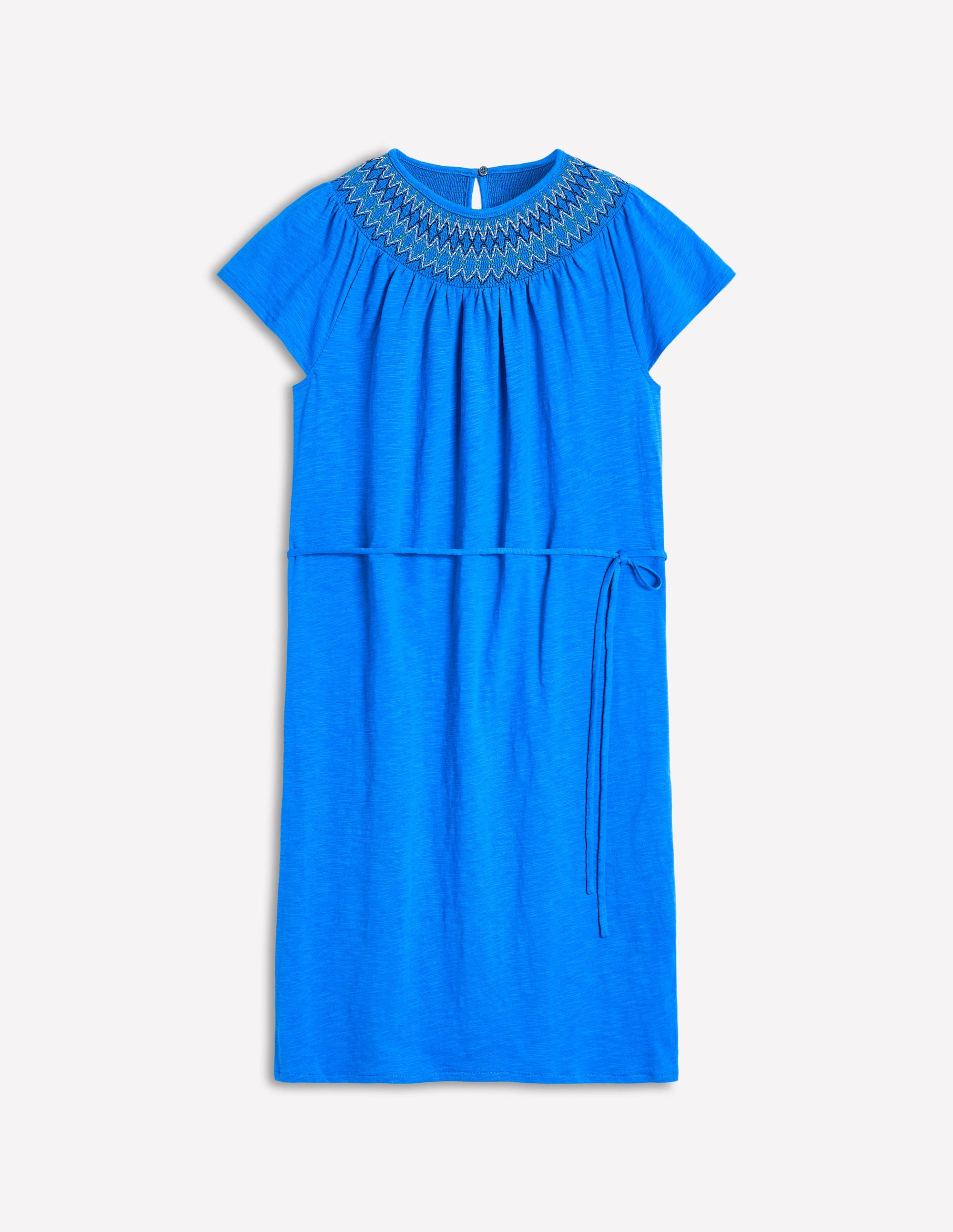 Nina Gesmoktes T-Shirt-Kleid-Blau - Image 5