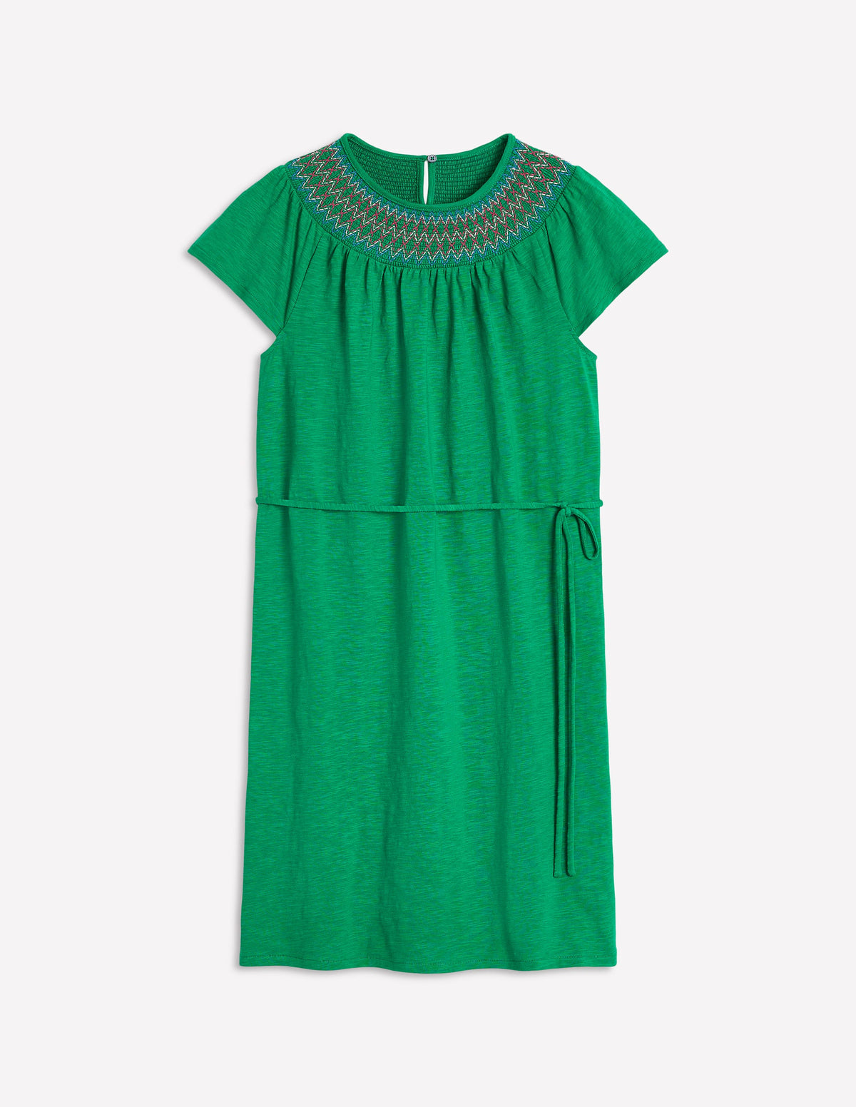 Nina Gesmoktes T-Shirt-Kleid-Grünes Tamburin-5