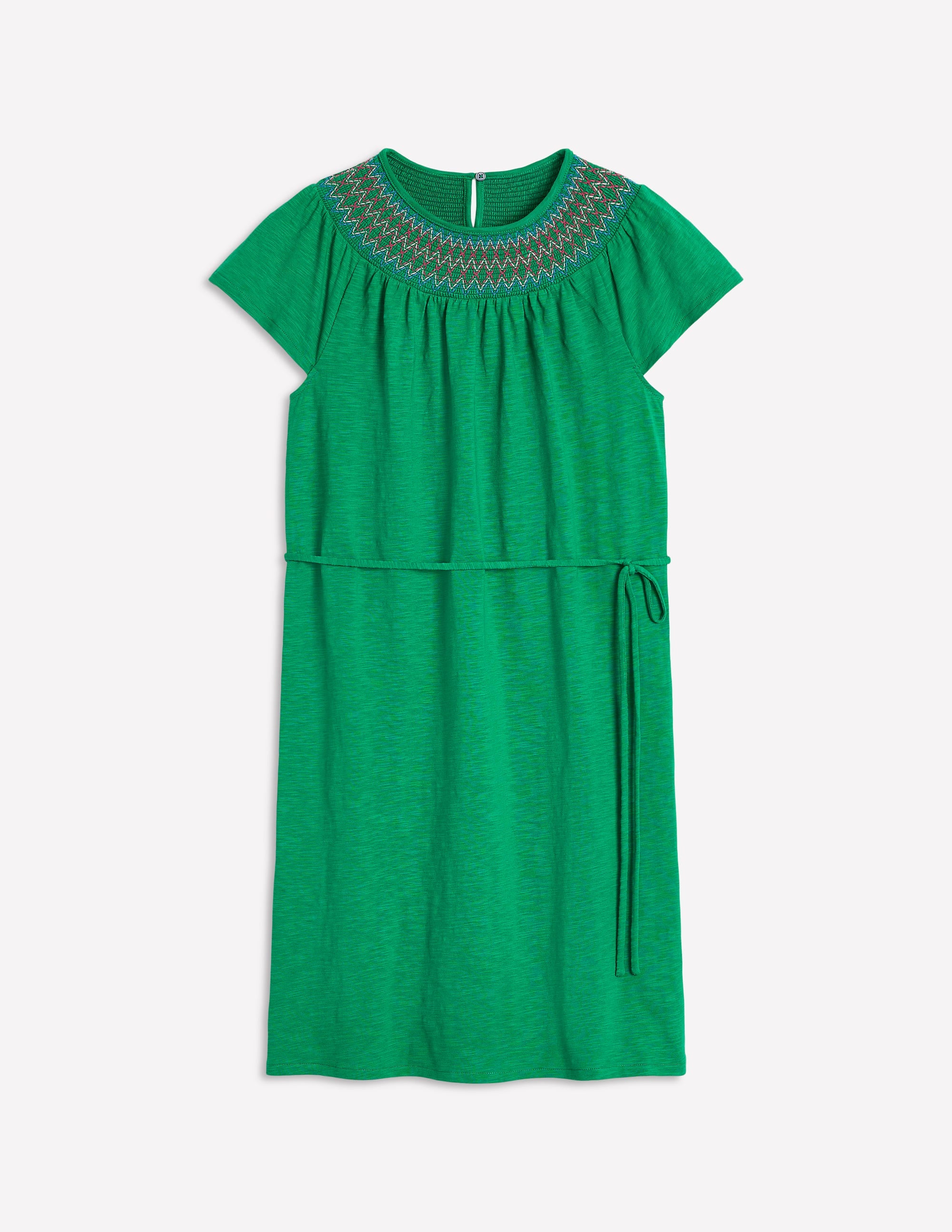 Nina Gesmoktes T-Shirt-Kleid-Grünes Tamburin - Image 5