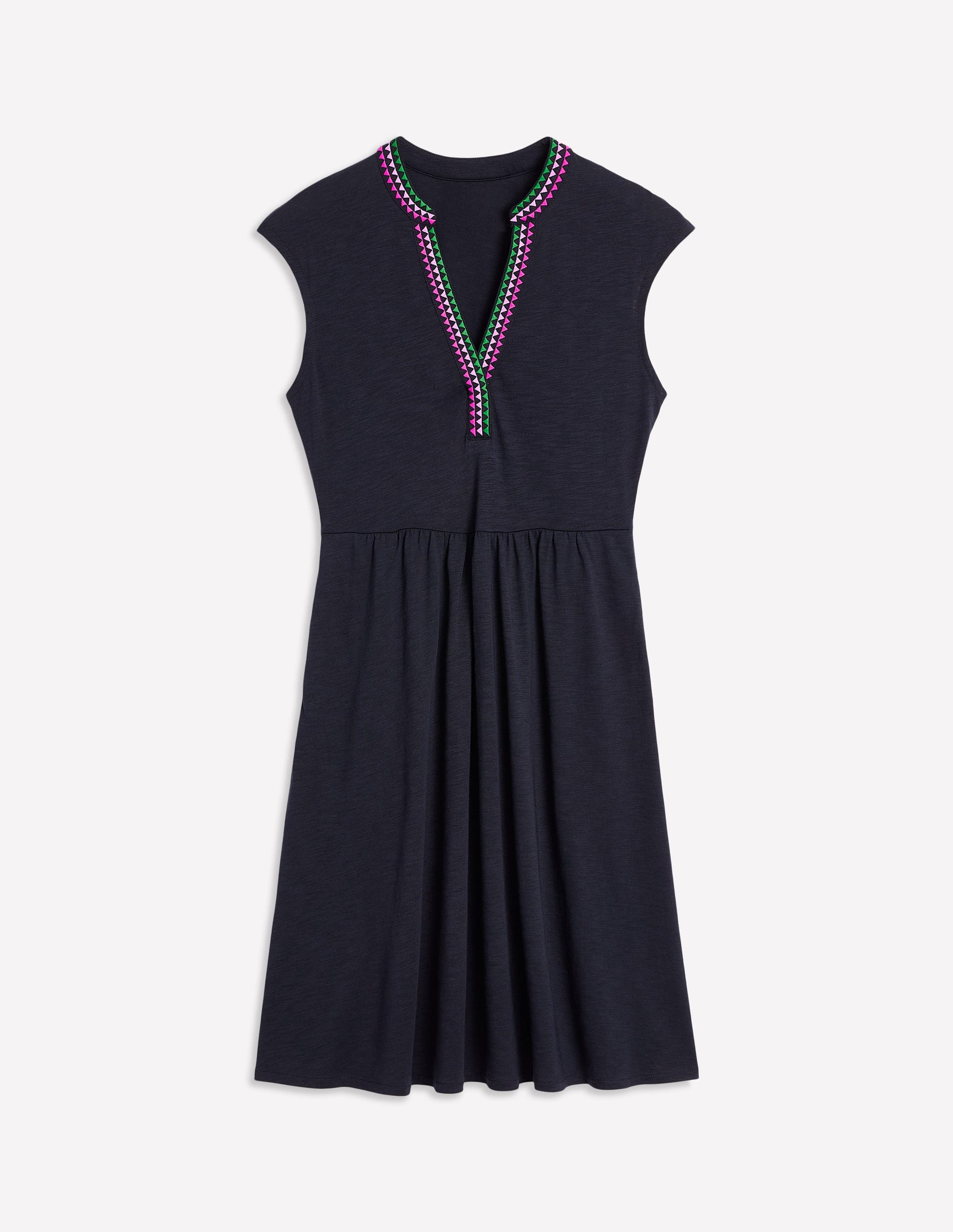 Robe courte Chloé brodée-Bleu Marine, Petits Pois-6