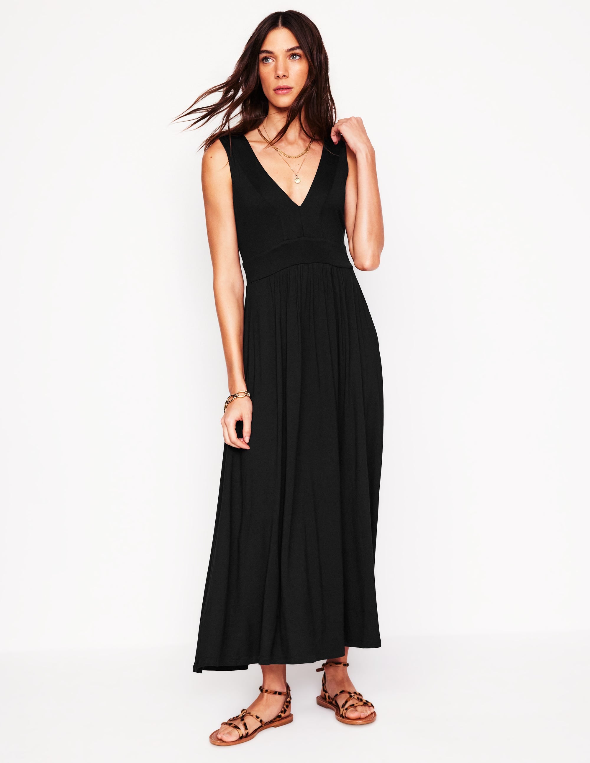 Olympia Jersey-Maxikleid-Schwarz - Image 4