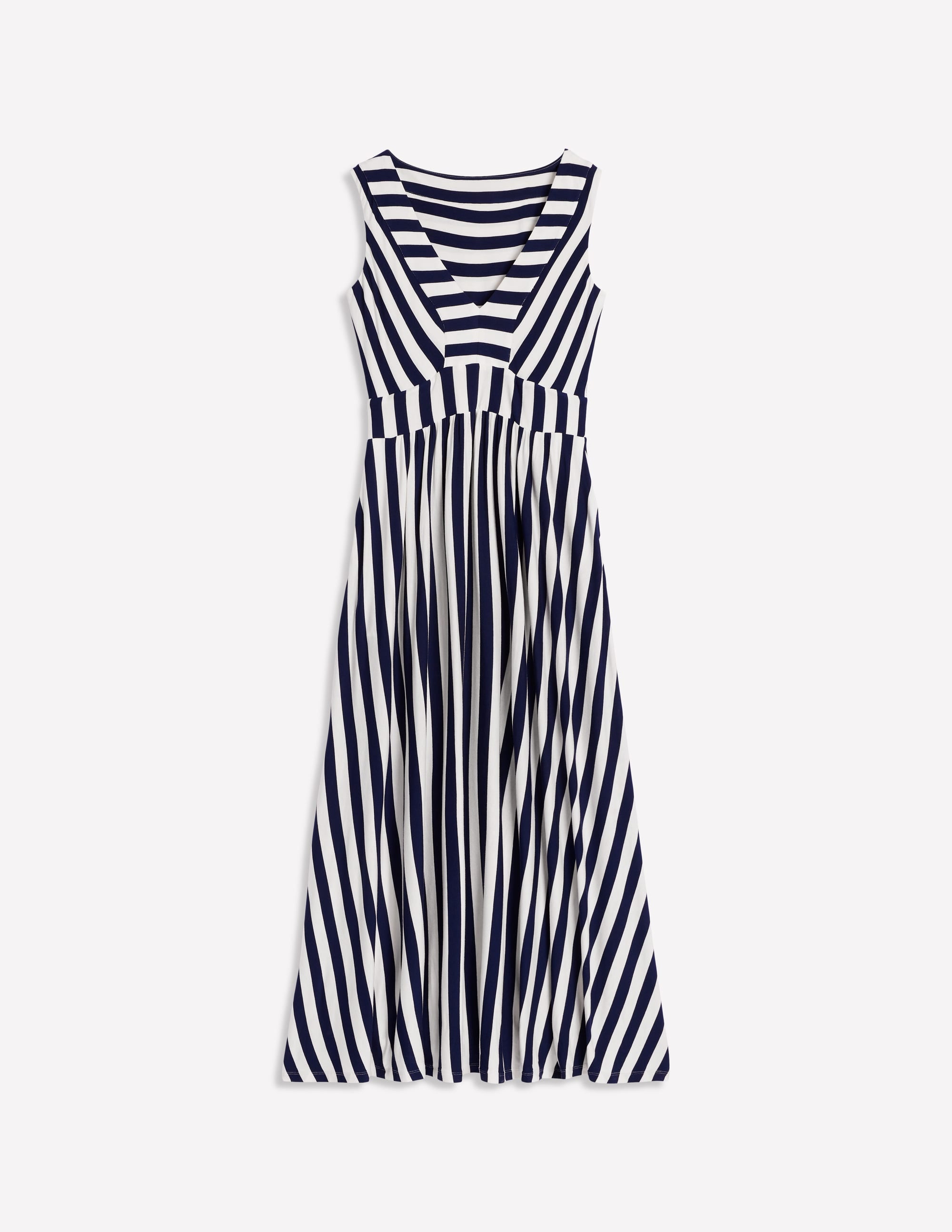 Olympia Jersey-Maxikleid-Französisches Marineblau/Naturweiß Gestreift - Image 6