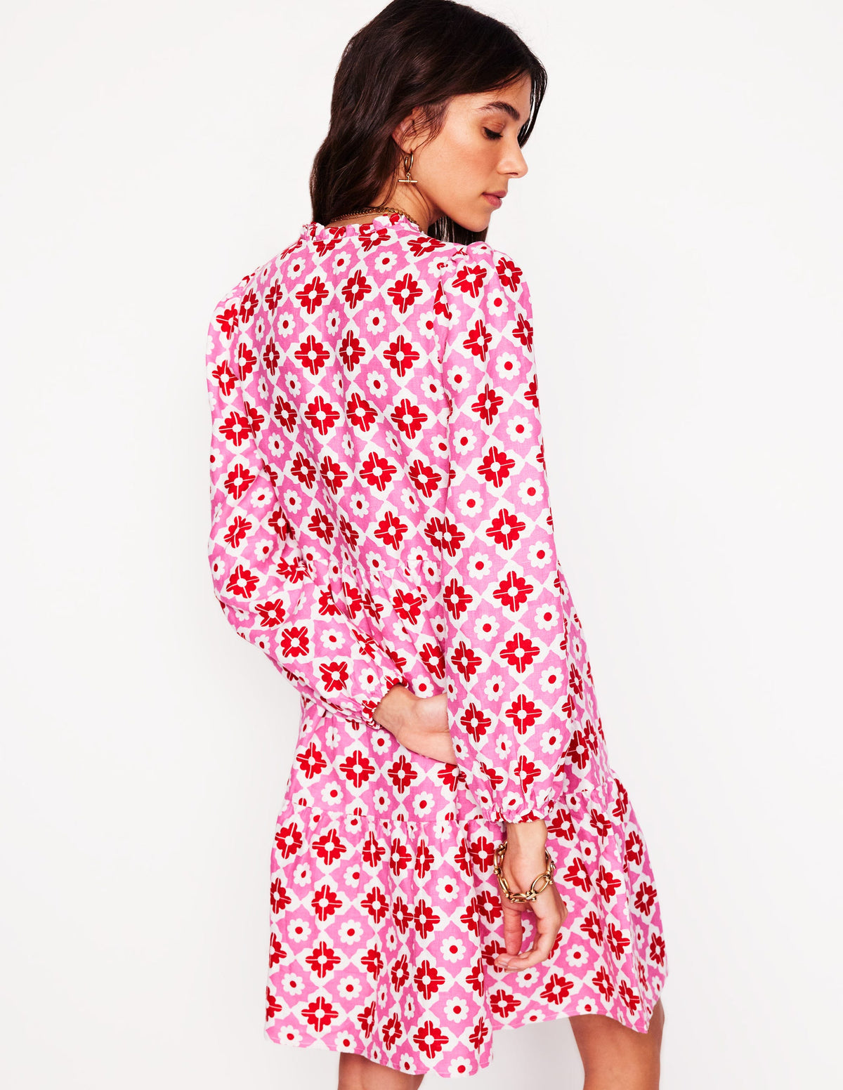 Esme Minikleid aus Leinen-Beacon Gingham - Image 3