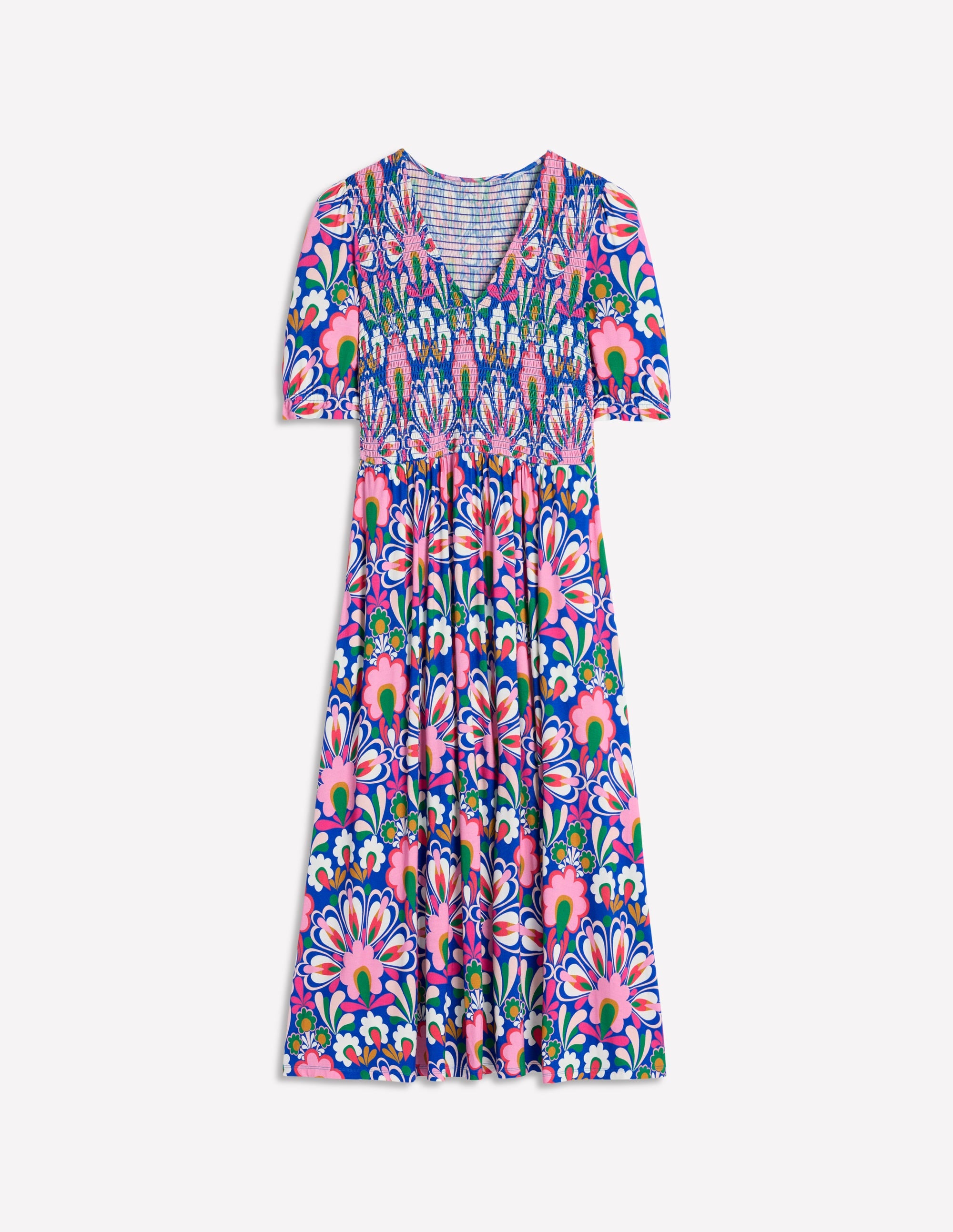 Bethany Gesmoktes Jerseykleid-Galerie-Blau, Löwenzahn - Image 7