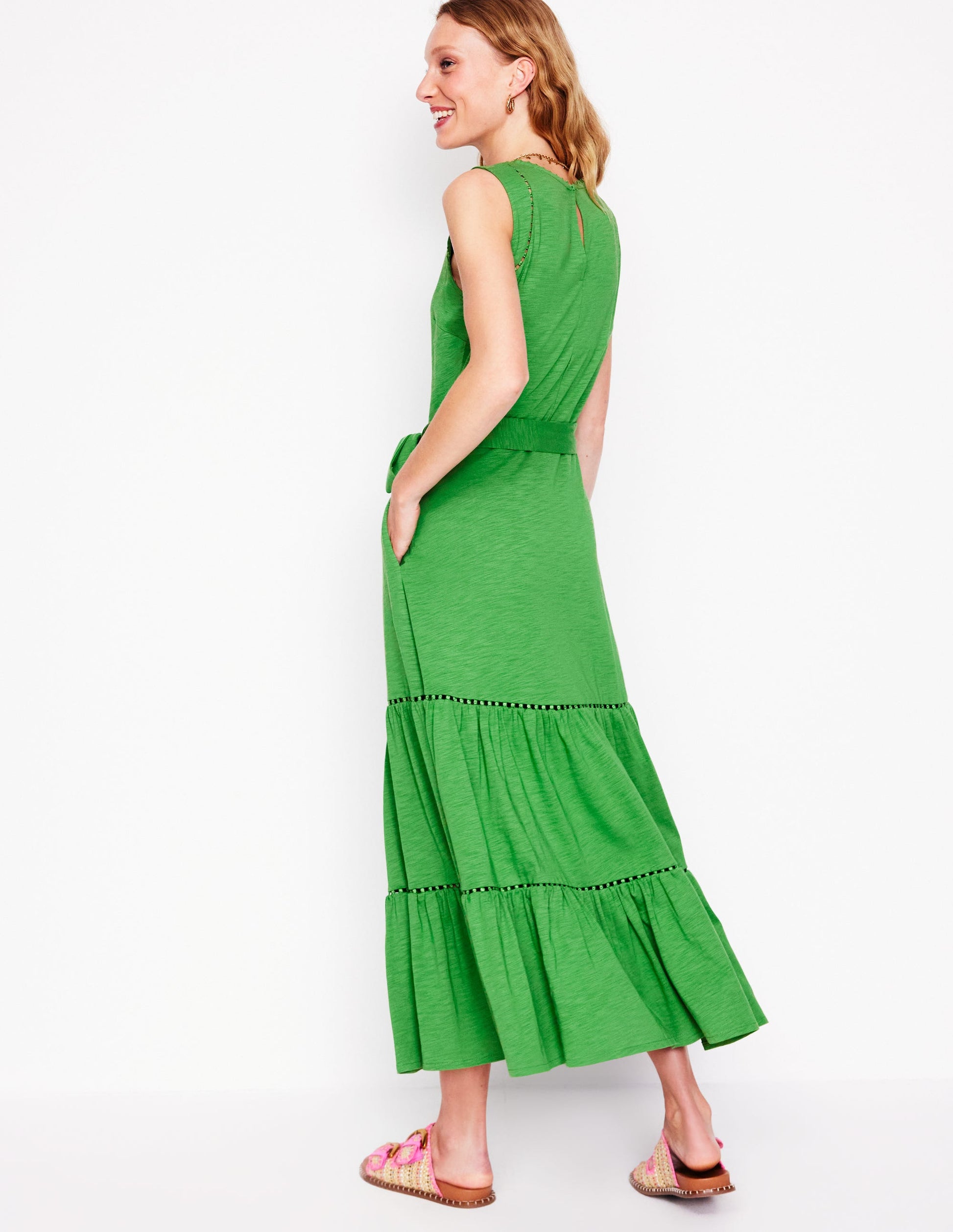 Robe Mila volantée en jersey-Vert paradis-5