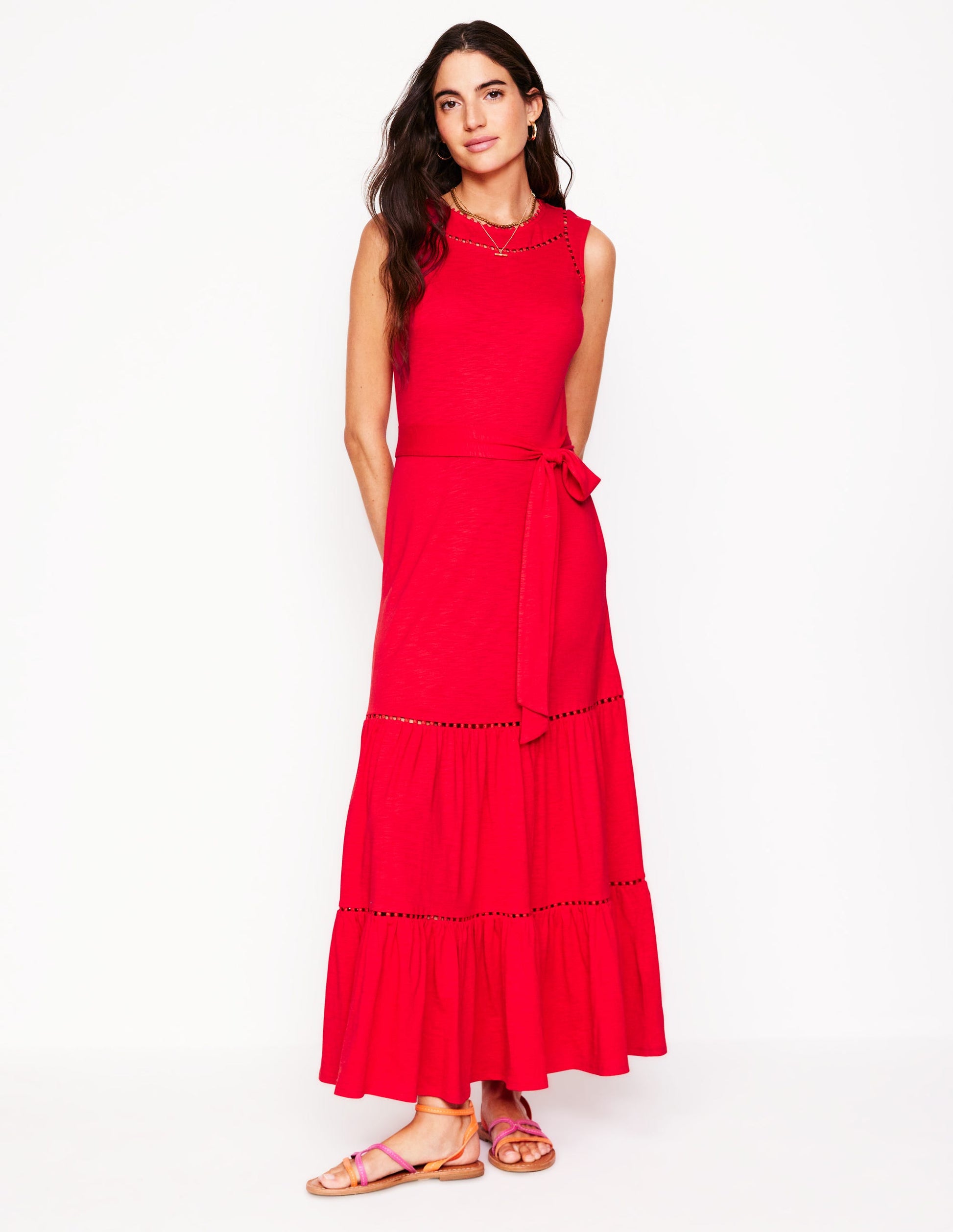 Mila Gestuftes Jerseykleid mit Besatz-Anemone Honeycomb Spot-1