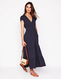 Eloise Gestuftes Jerseykleid-Marineblau