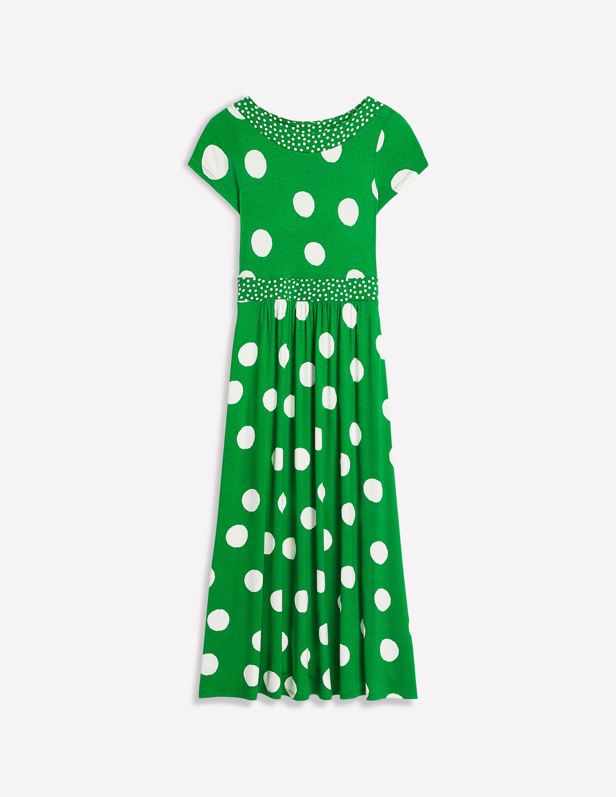 Melanie Jersey-Midikleid-Sattes Smaragdgrün, Abstrakte Punkte - Image 6