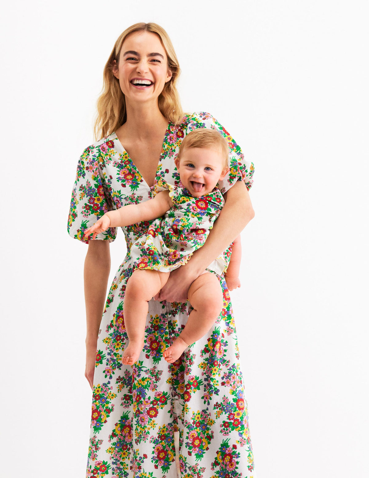 Robe midi Lillian en coton-Multi, motif Bouquet Cluster-6