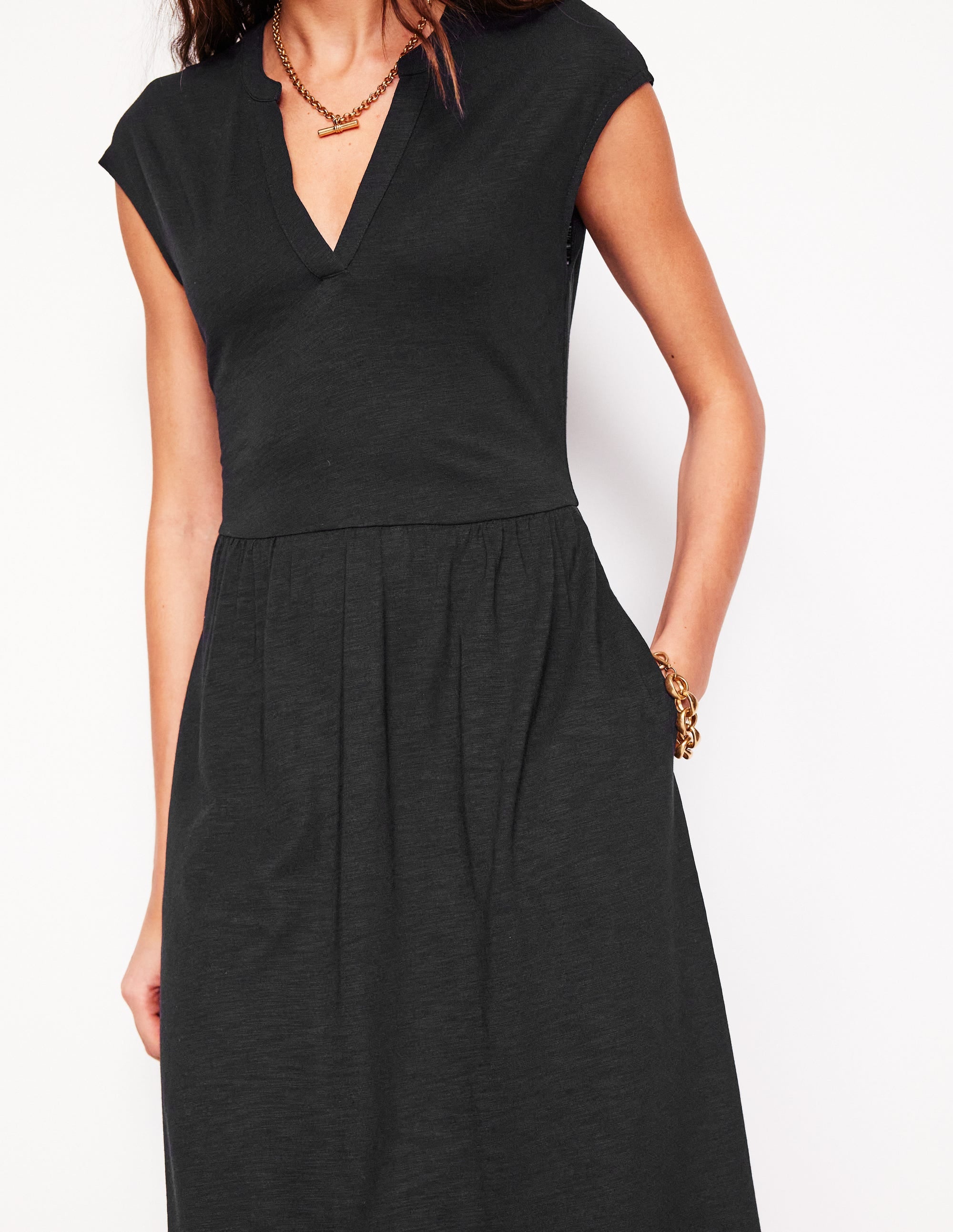 Chloe Jersey-Midikleid-Schwarz - Image 3