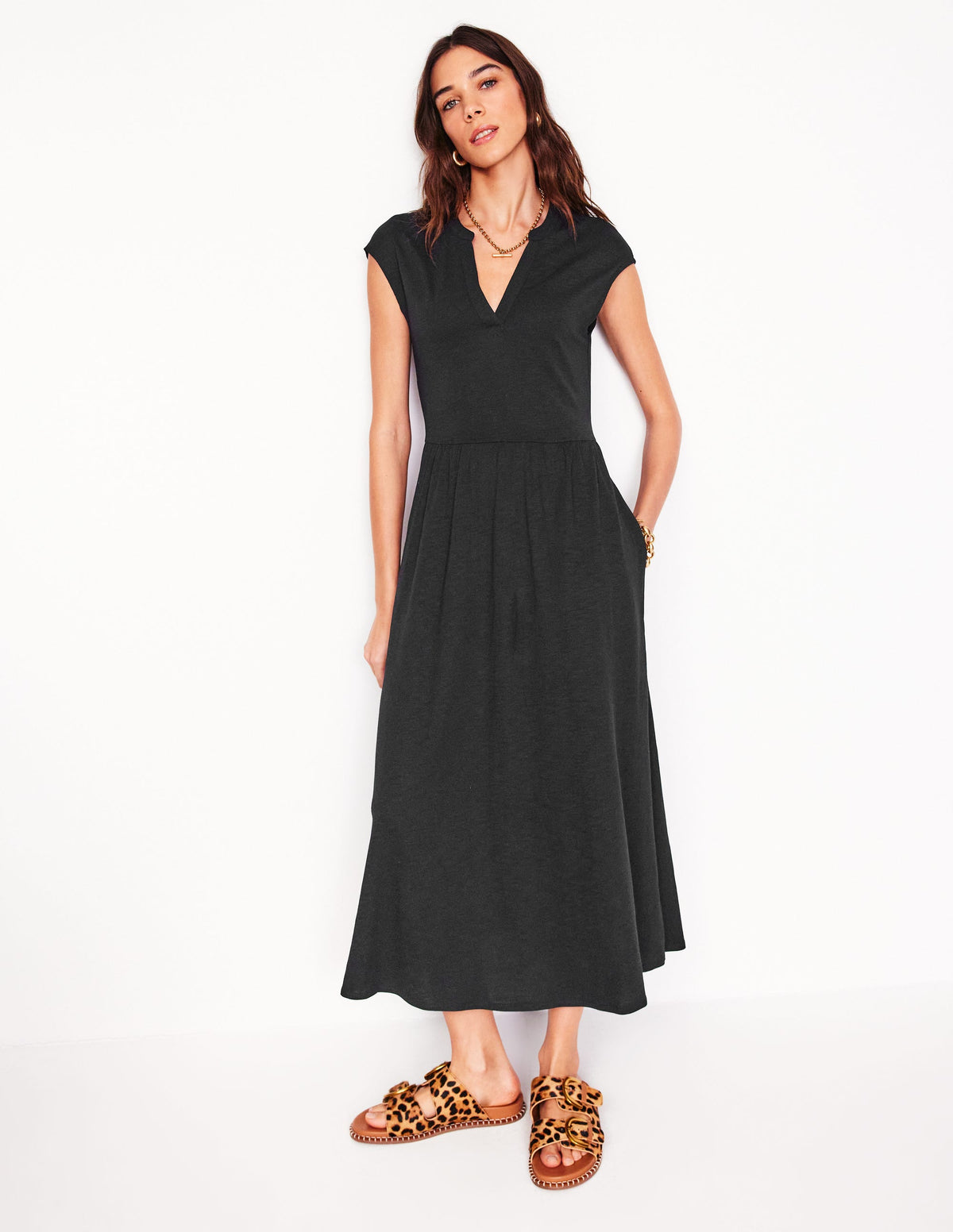 Chloe Jersey-Midikleid-Schwarz - Image 5