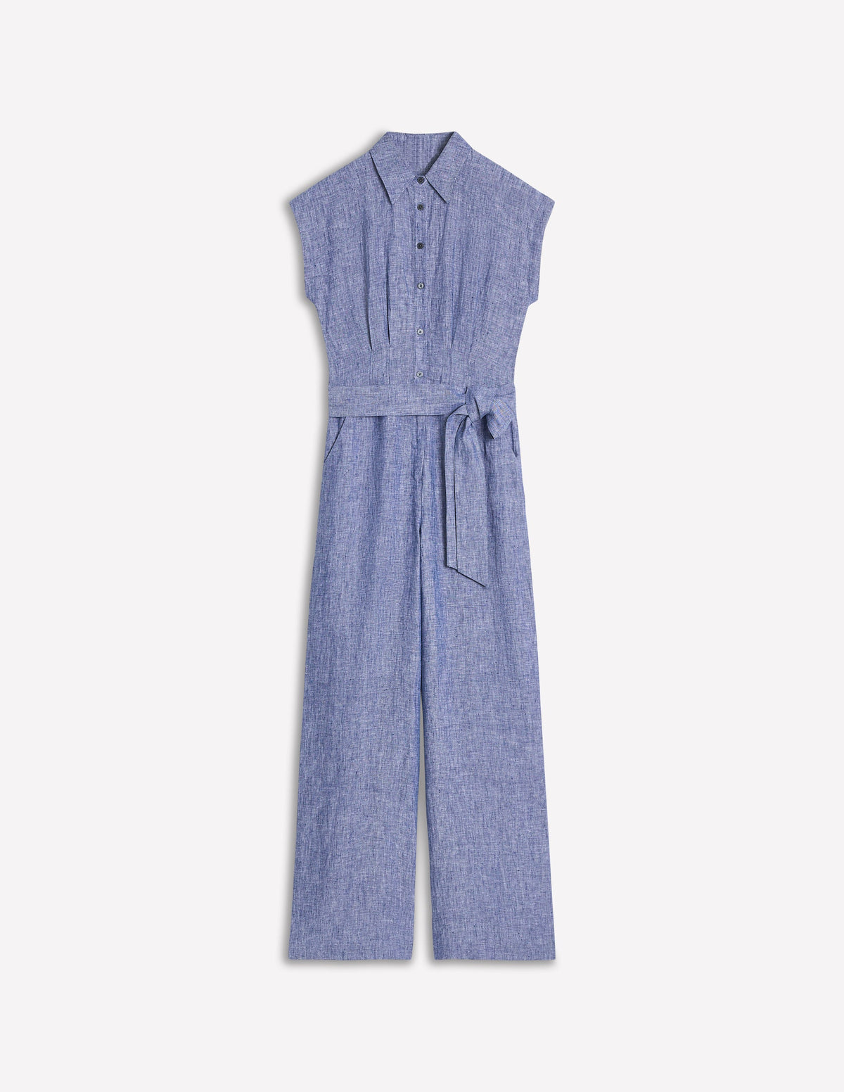 Colette Jumpsuit aus Leinen-Authentisches Blau, Faux-Uni - Image 6