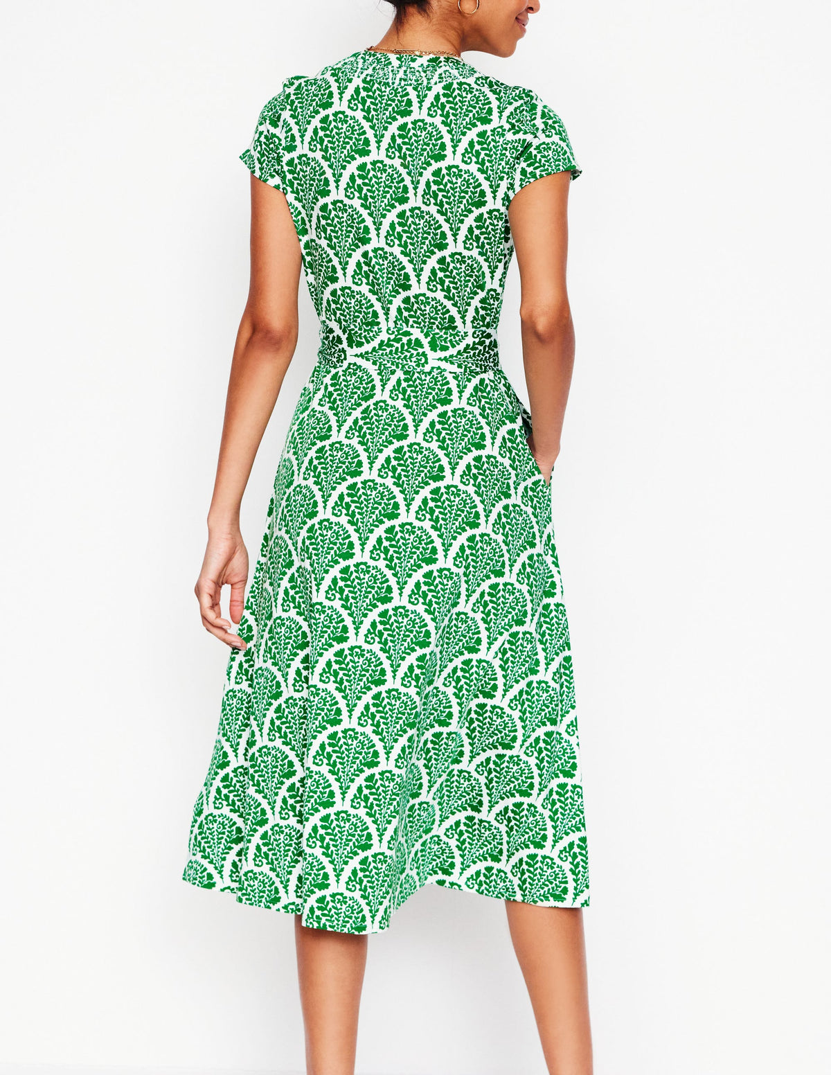 Sara Jersey-Hemdblusenkleid-Smaragdgrün, Blühend-3