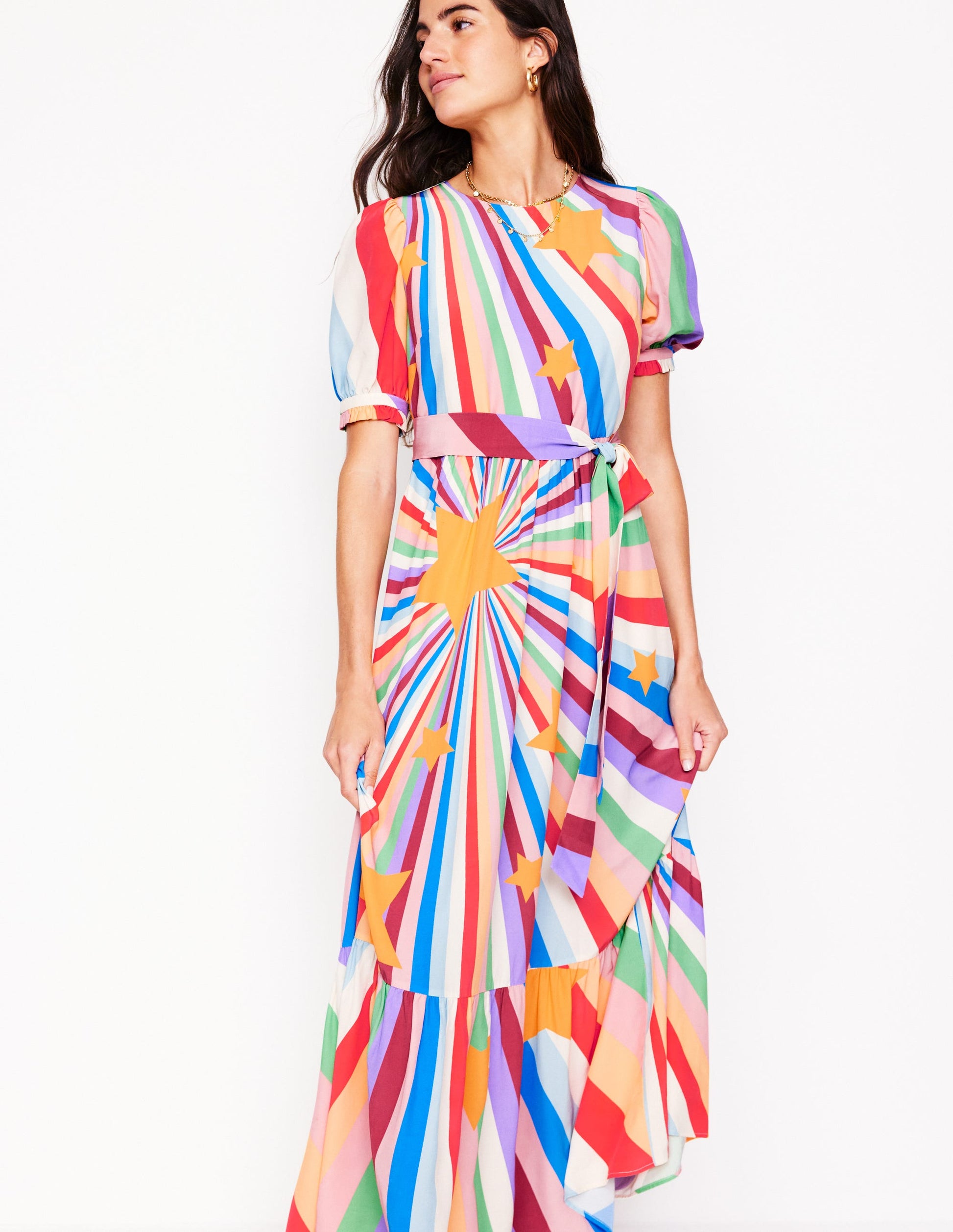 Blousonkleid mit Rundhalsausschnitt-Bunt, Supernova-5