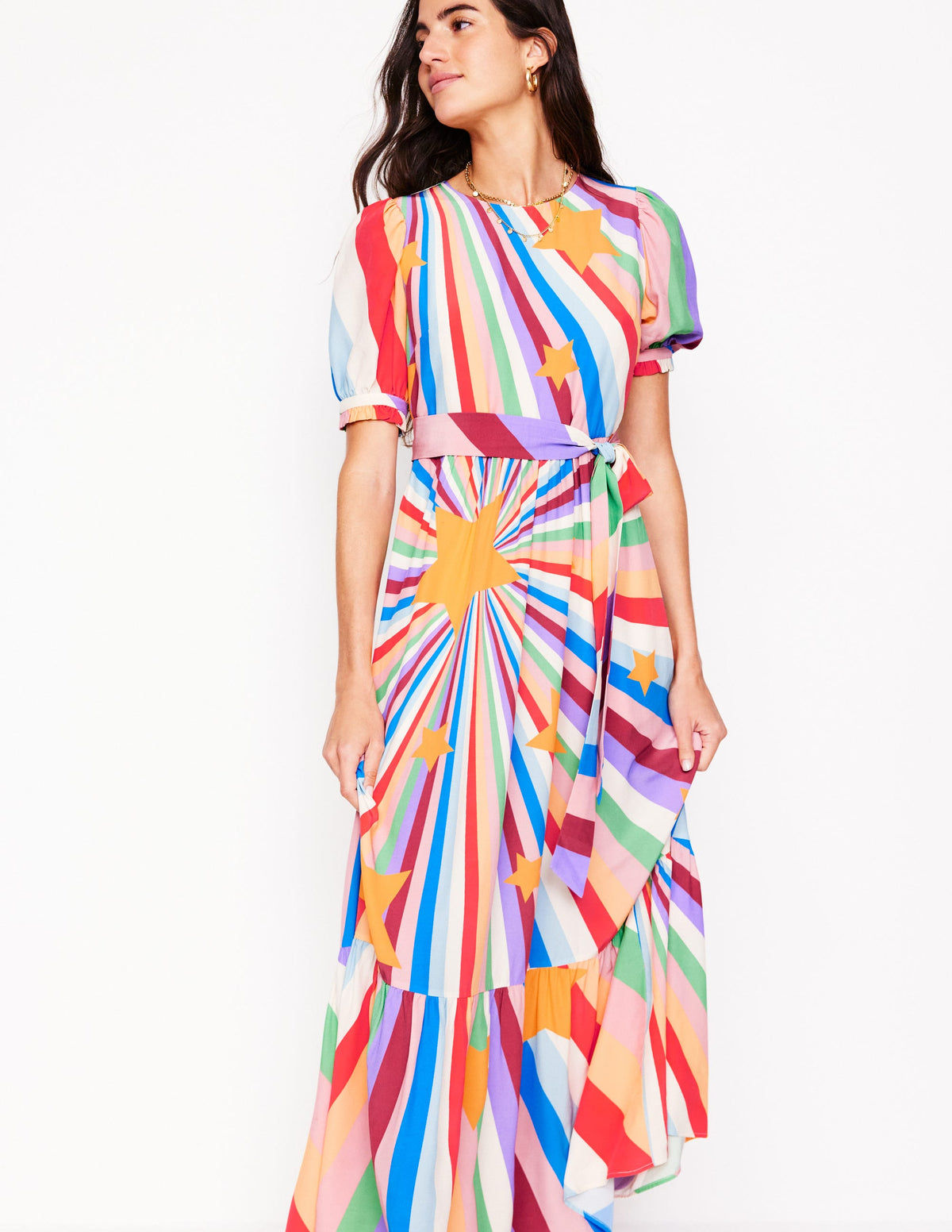 Blousonkleid mit Rundhalsausschnitt-Bunt, Supernova - Image 5